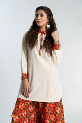 2 Piece Printed Slub Khaddar Suit (TR0893)