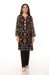 Wild Flower Shirt in Black coloured Pak Chiffon fabric