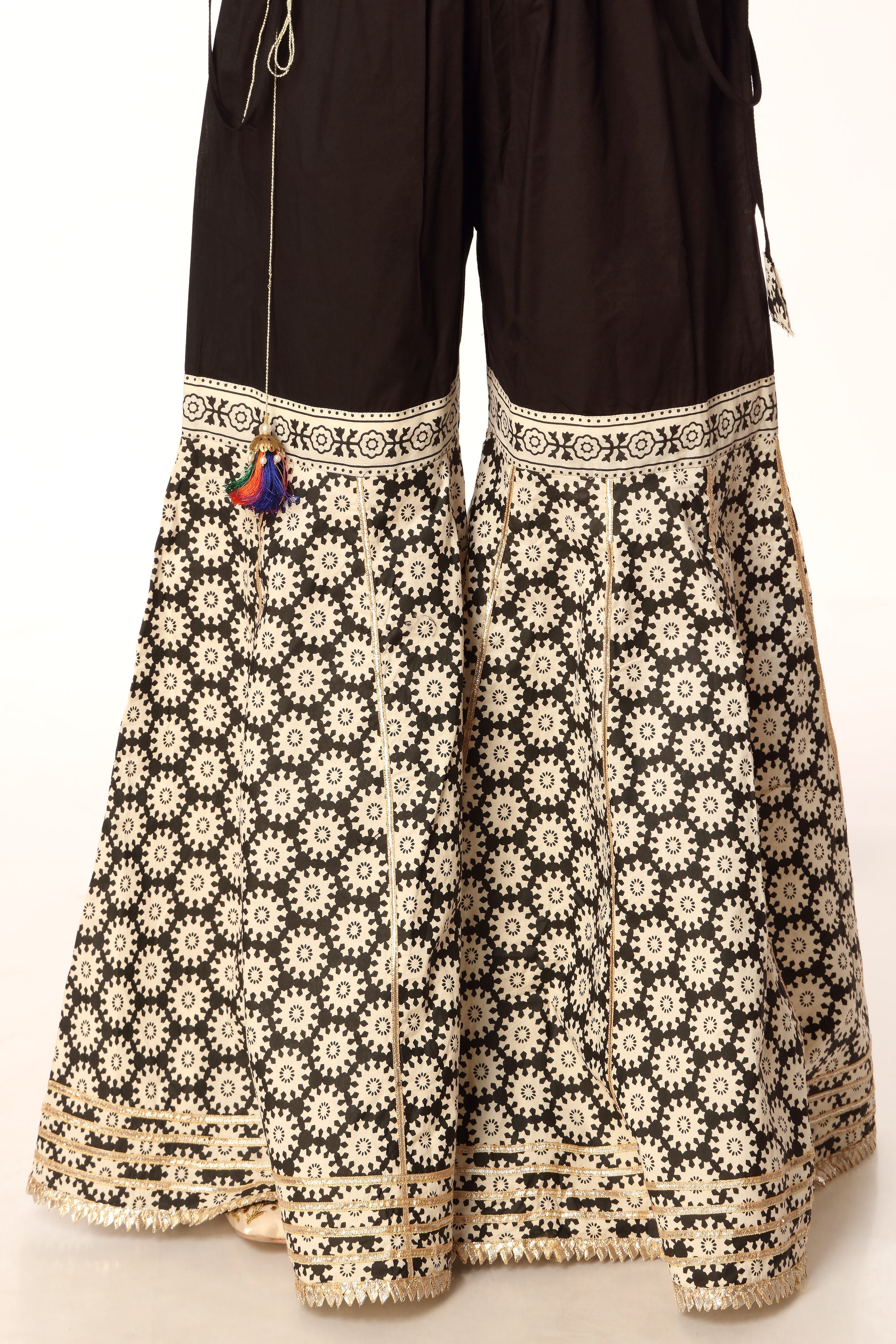 Black Ajrak 2 in Black coloured Printed Lawn fabric