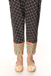 Tulip Patch in Black coloured Printed Lawn fabric