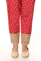 Tulip Patch in Red coloured Printed Lawn fabric