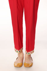 Red Tilla 1 in Red coloured Printed Lawn fabric