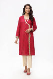 Side Patti 2 in Maroon coloured Printed Lawn fabric