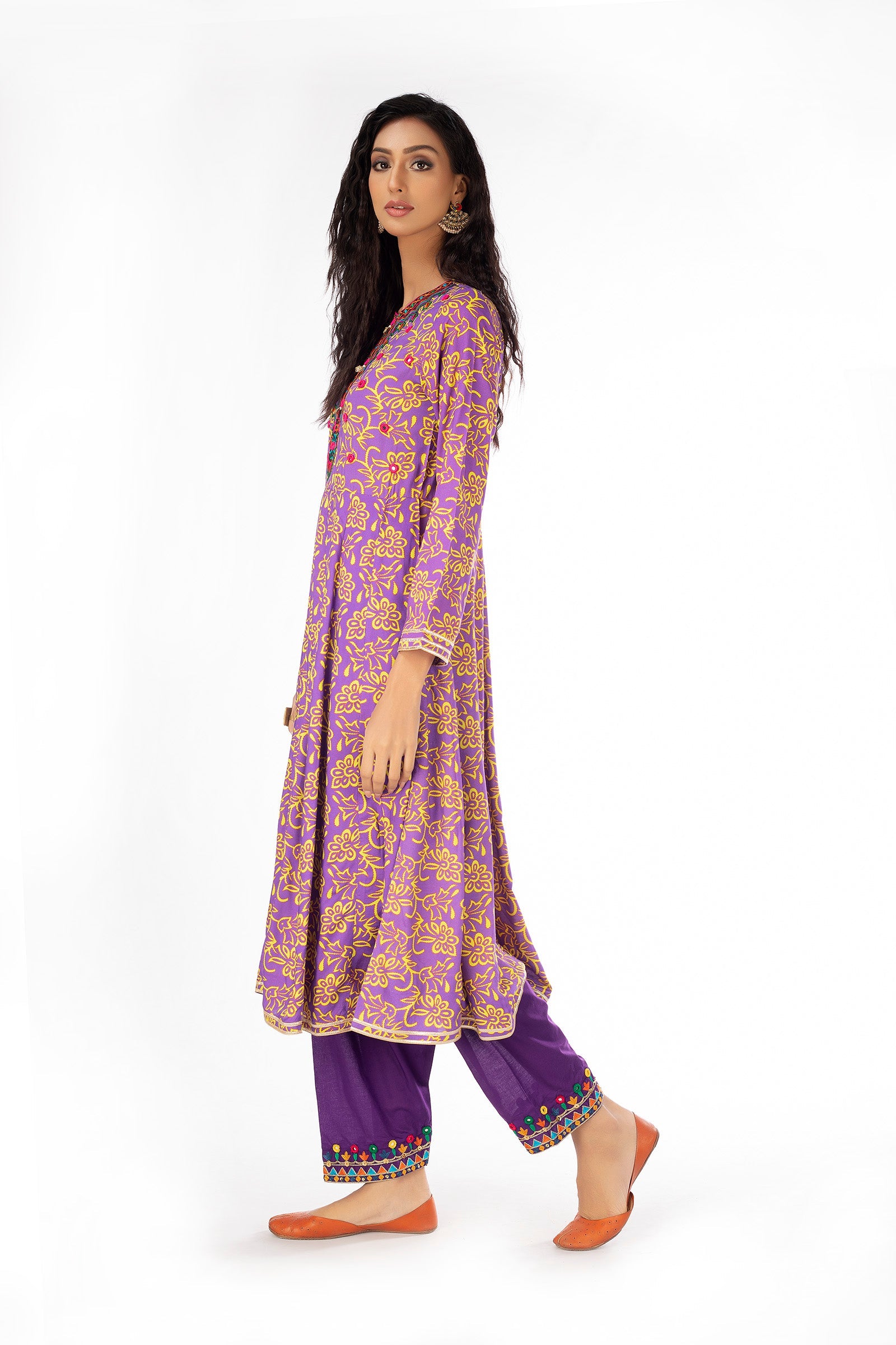 1 Piece Printed Linen Frock (CR2829)