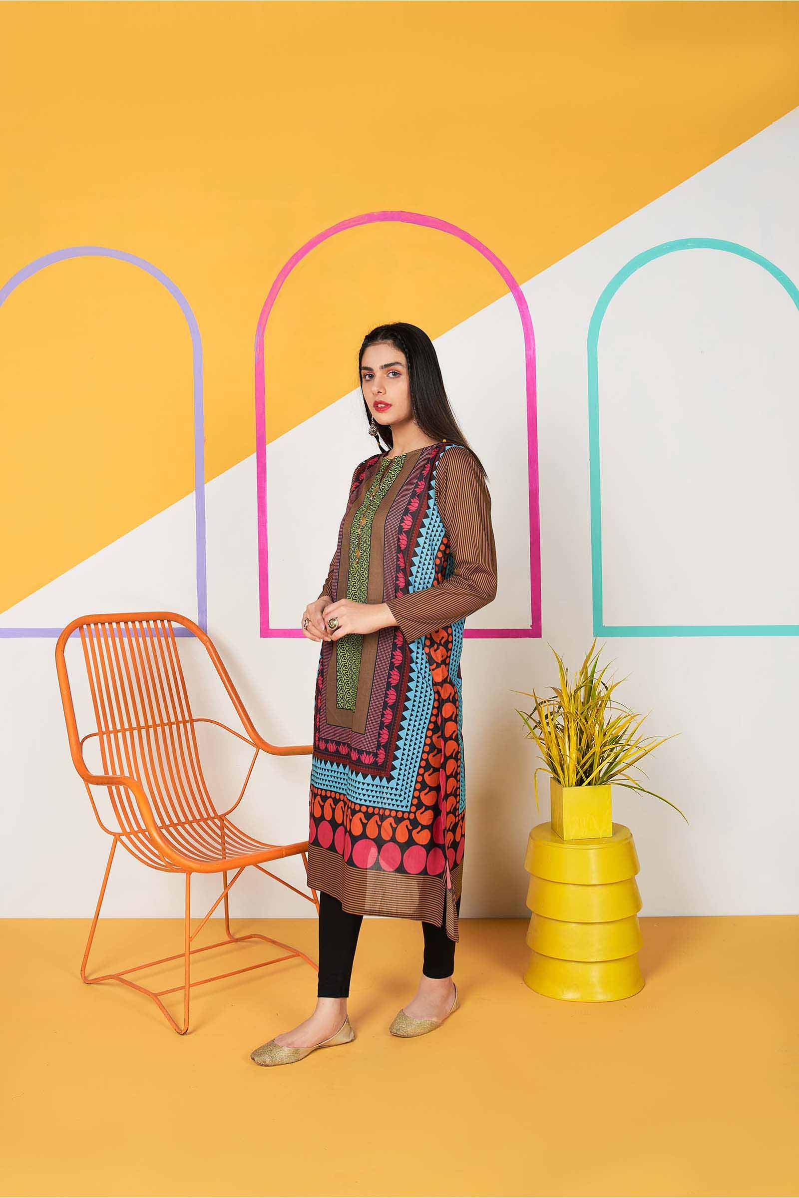 1 Piece Printed Lawn Frock (TR0594)