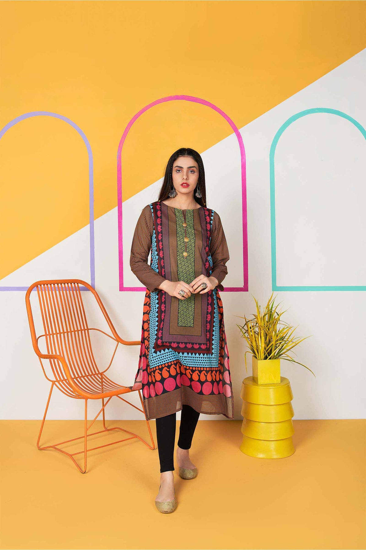 1 Piece Printed Lawn Frock (TR0594)