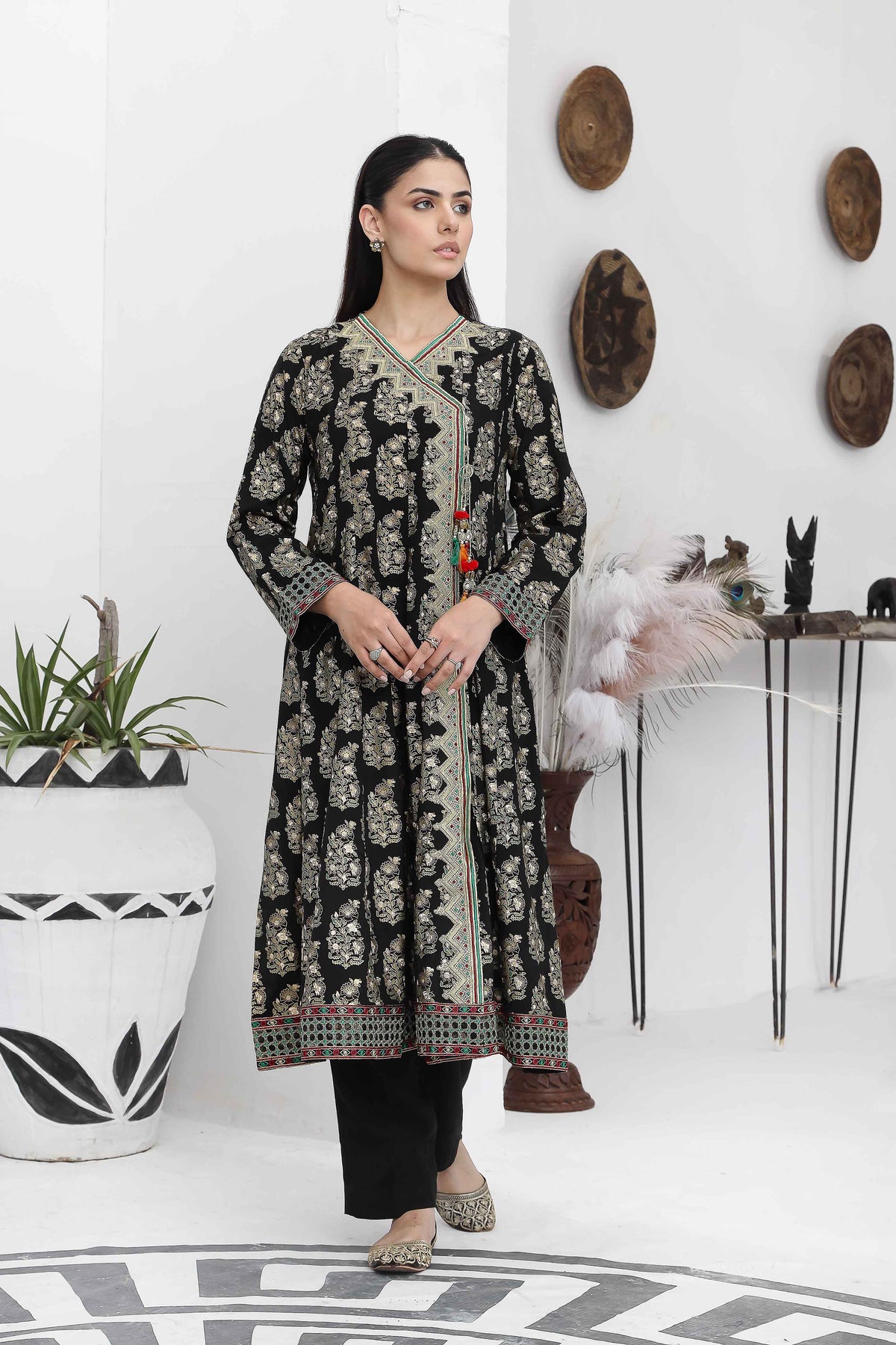 1 Piece Raw Silk Frock (FR0915)