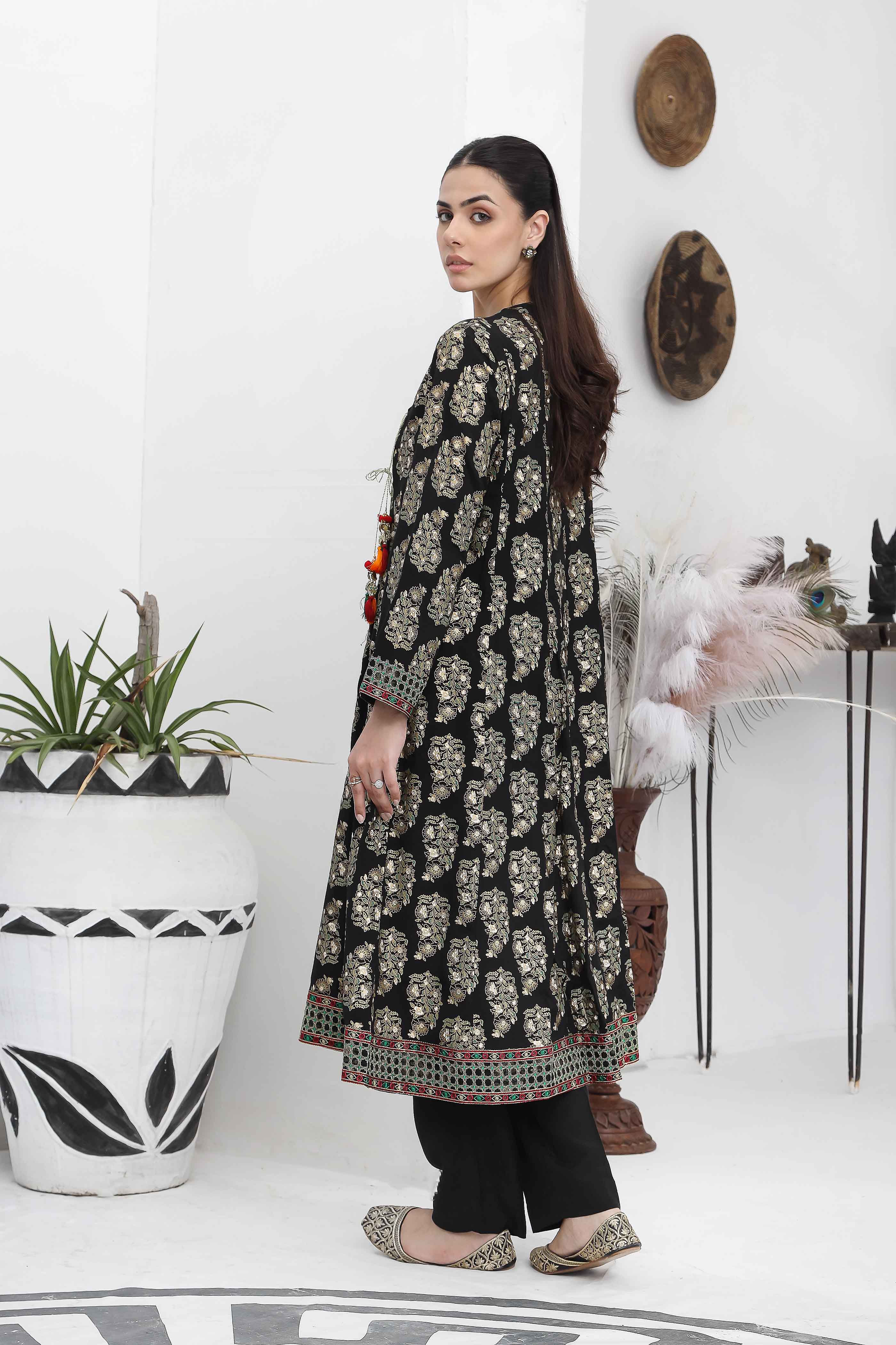 1 Piece Raw Silk Frock (FR0915)