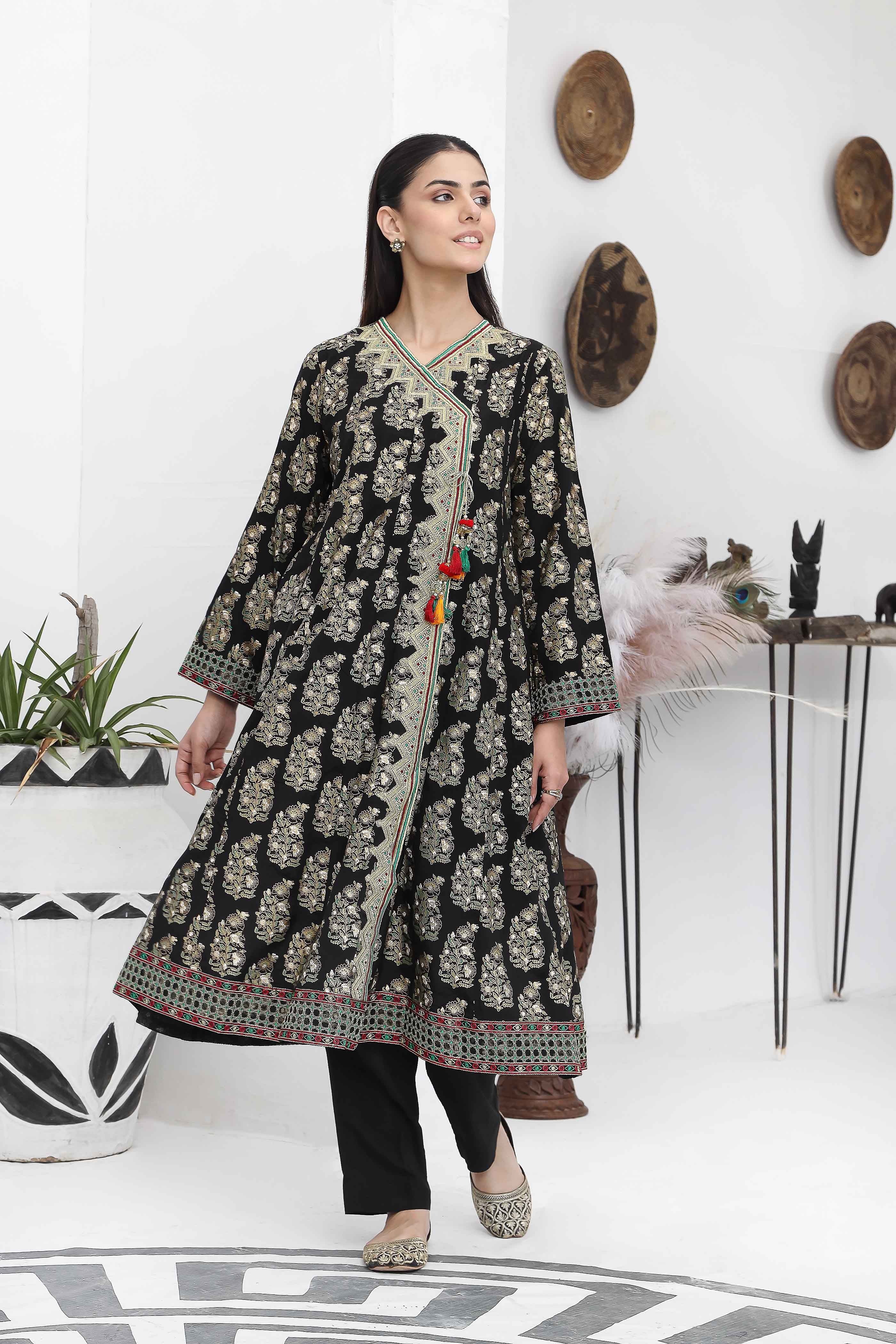 1 Piece Raw Silk Frock (FR0915)