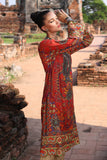 Red Carpet 2 in Multi coloured Pak Raw Silk fabric 2