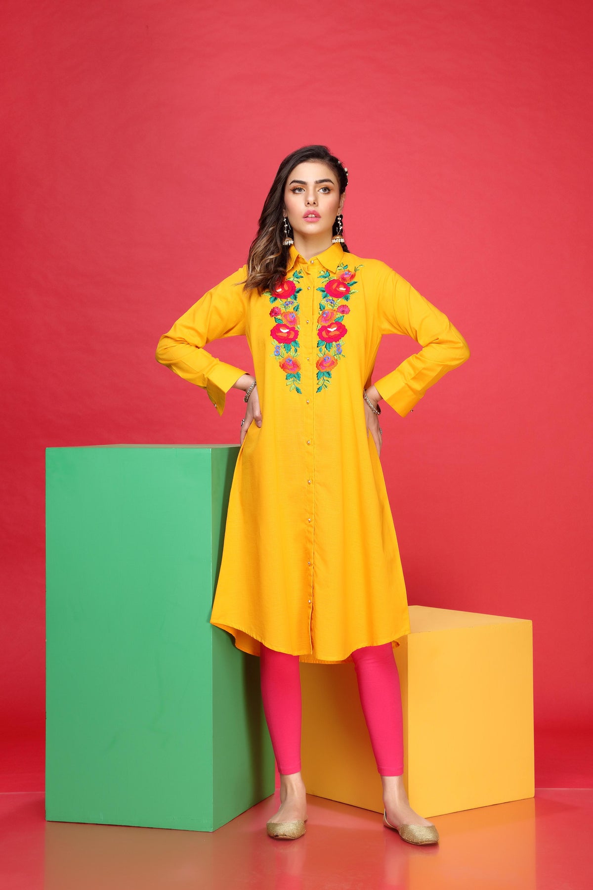 1 Piece Slub Khaddar Top (CR2475)