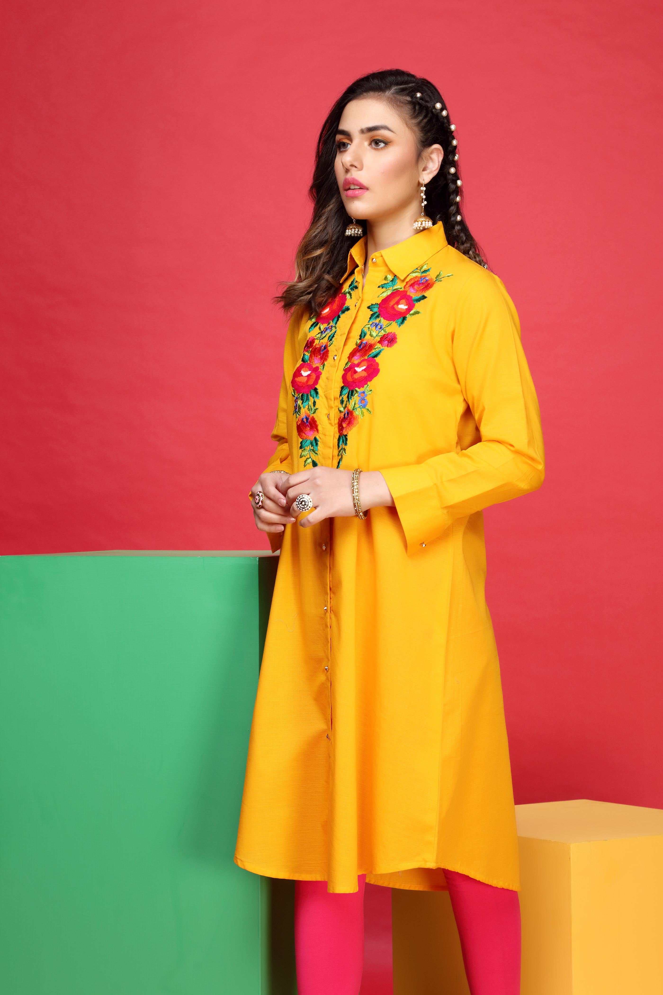 1 Piece Slub Khaddar Top (CR2475)