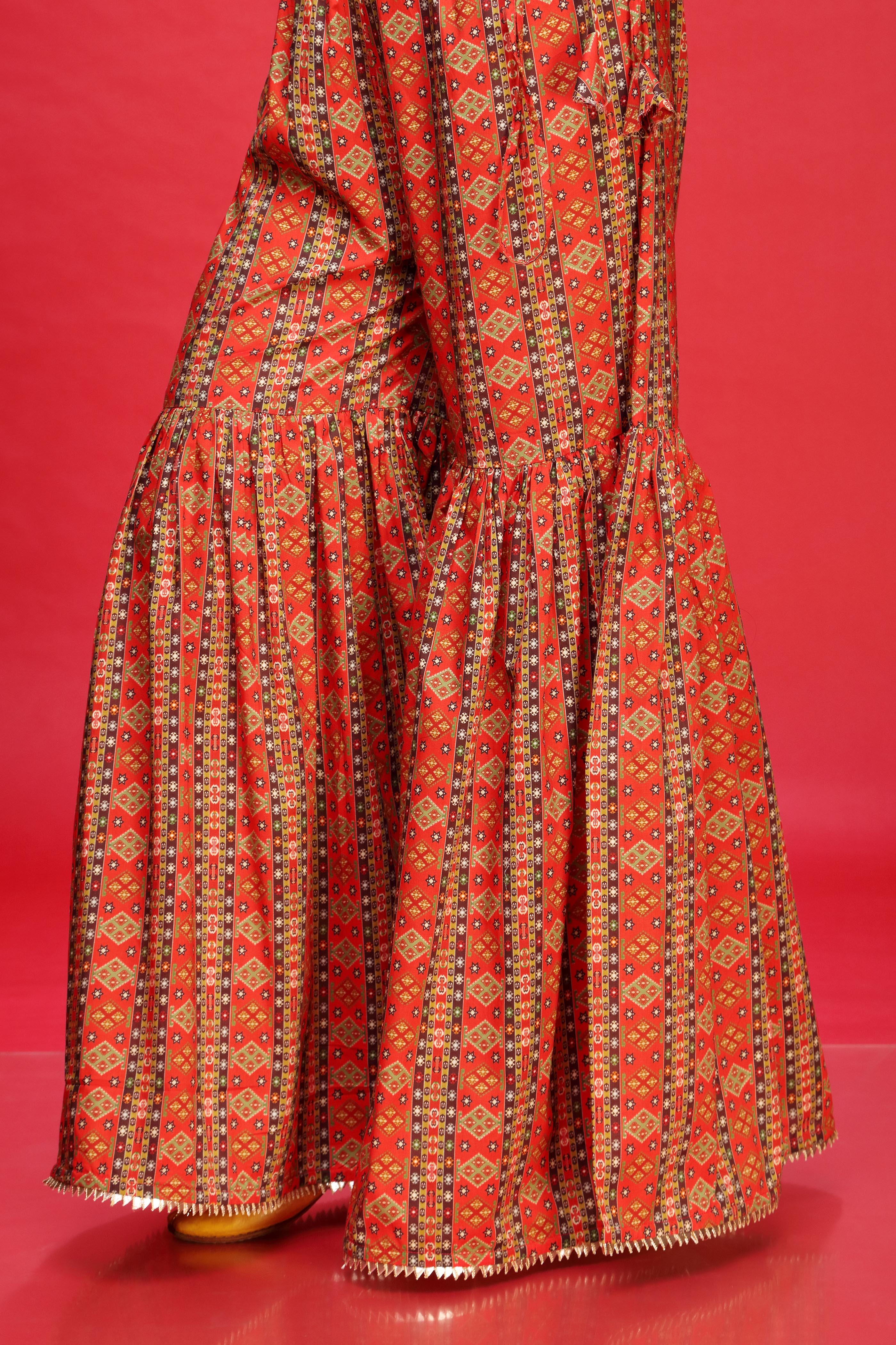 1 Piece Printed Cambric Gharara (CZ2200)
