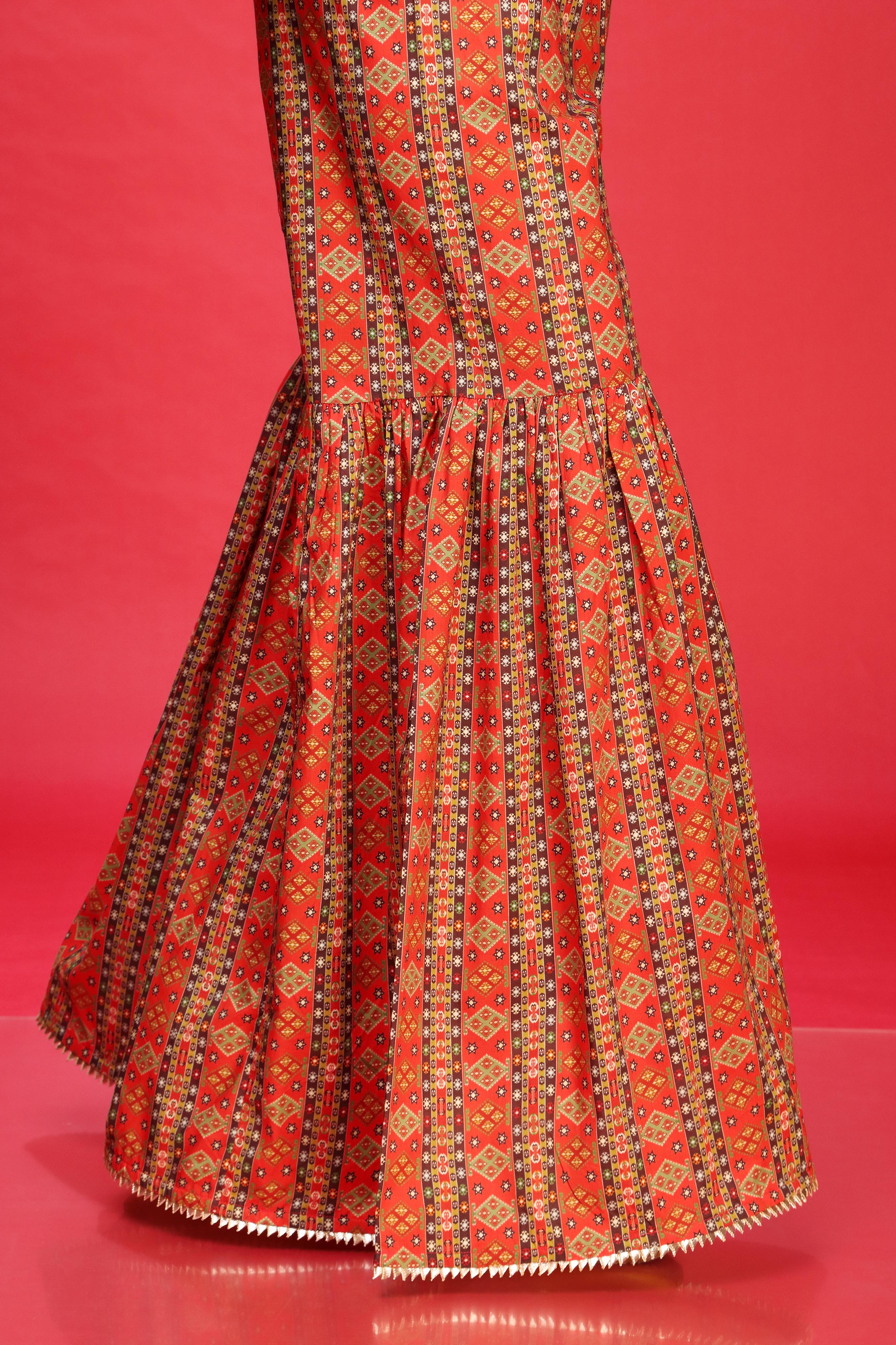 1 Piece Printed Cambric Gharara (CZ2200)