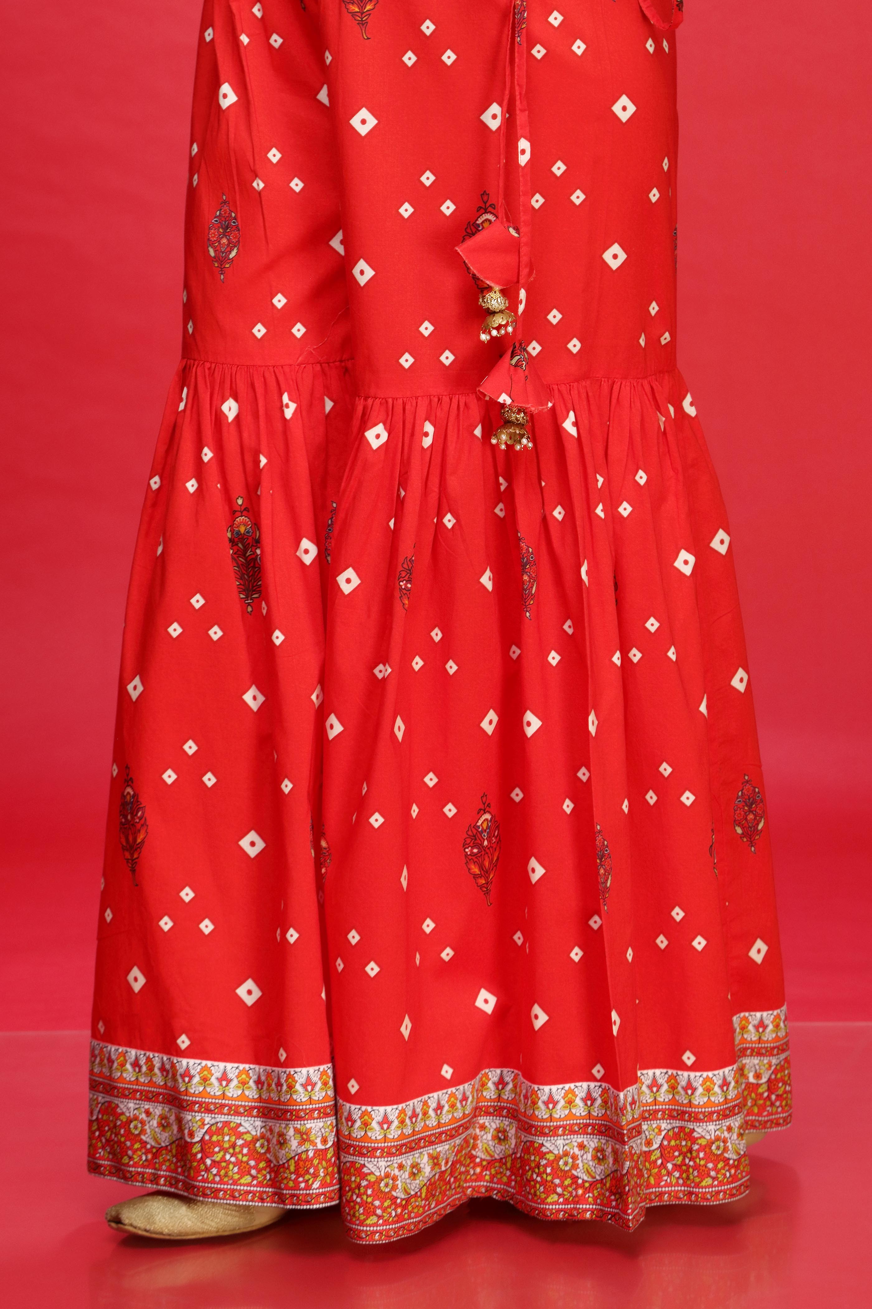 1 Piece Printed Cambric Gharara (CZ2204)