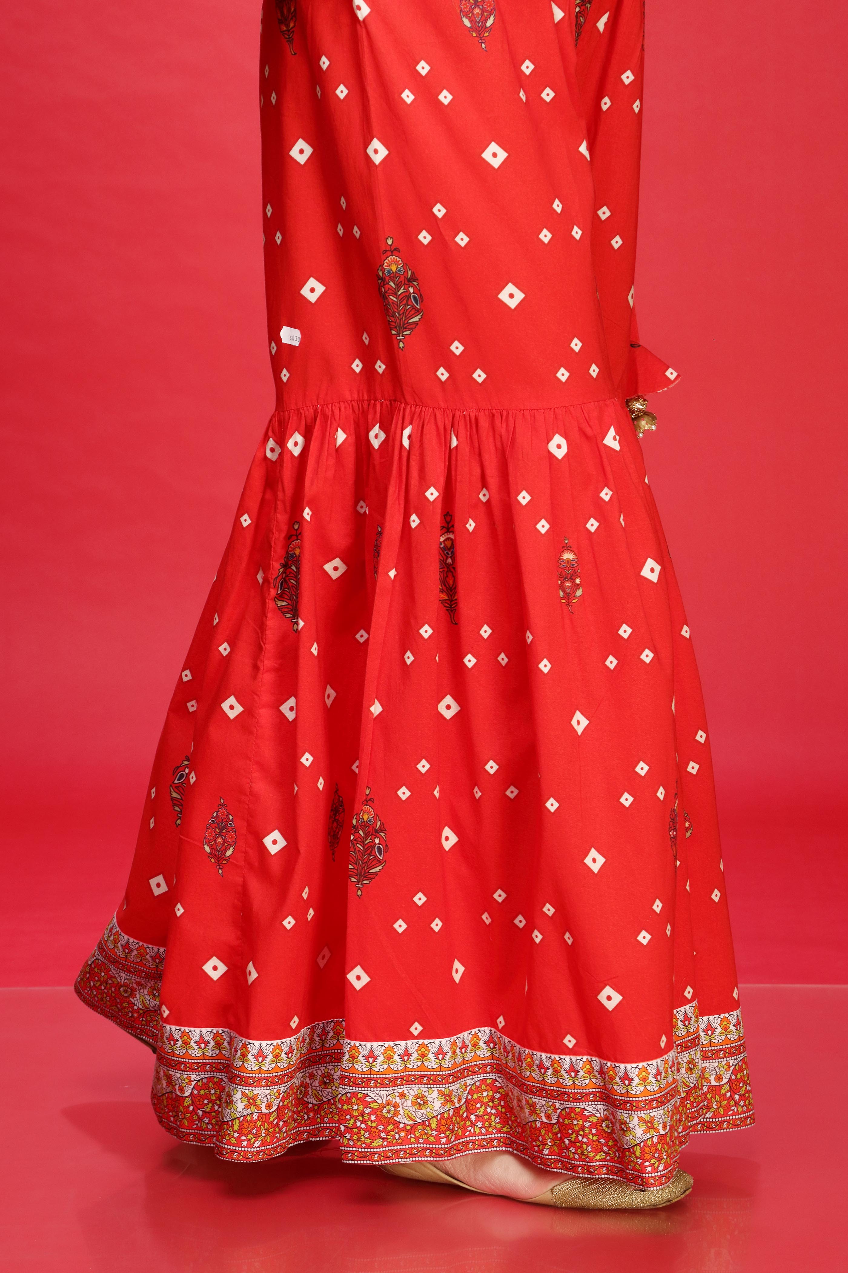 1 Piece Printed Cambric Gharara (CZ2204)