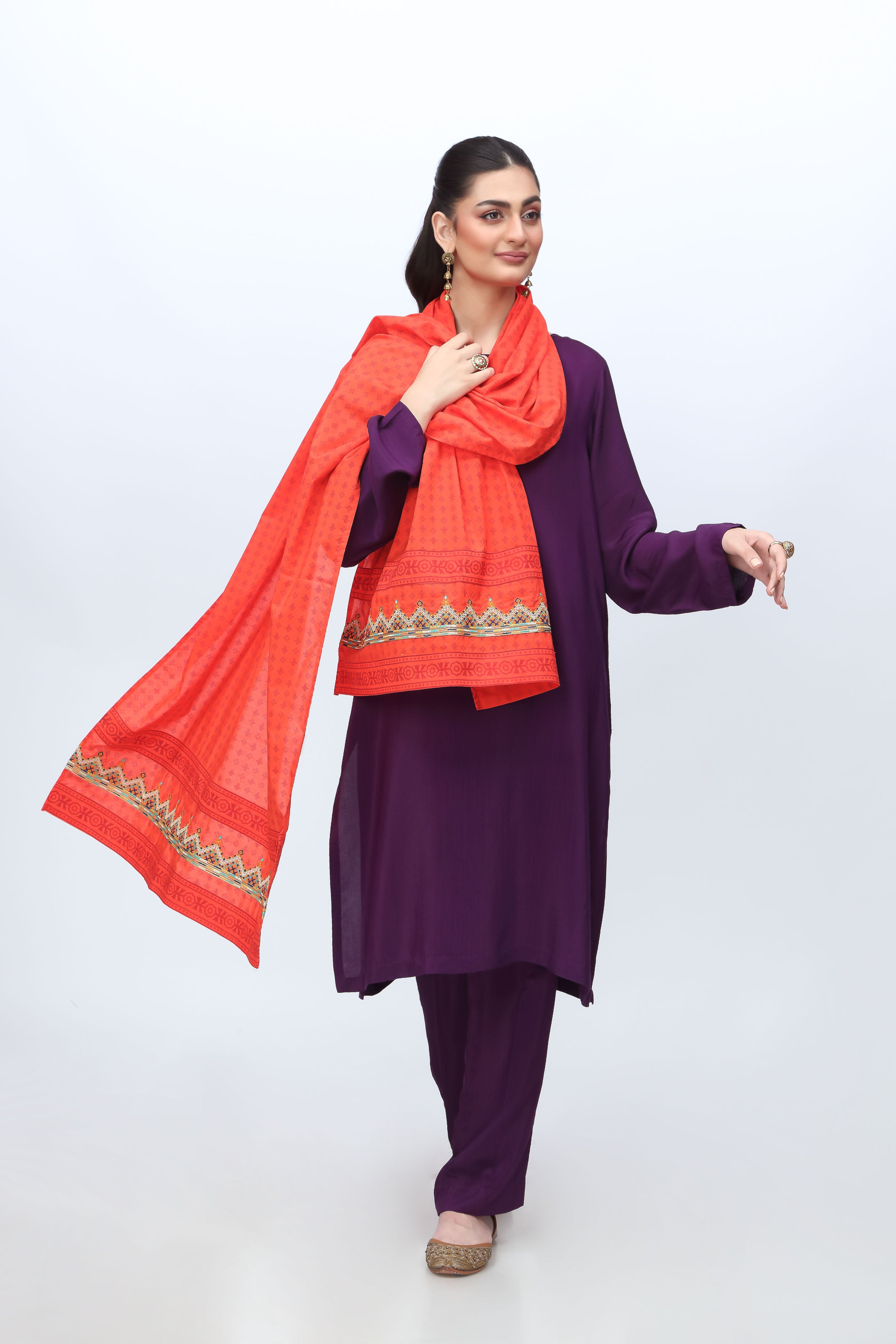 1 Piece Printed Cambric Stole (CZ3017)