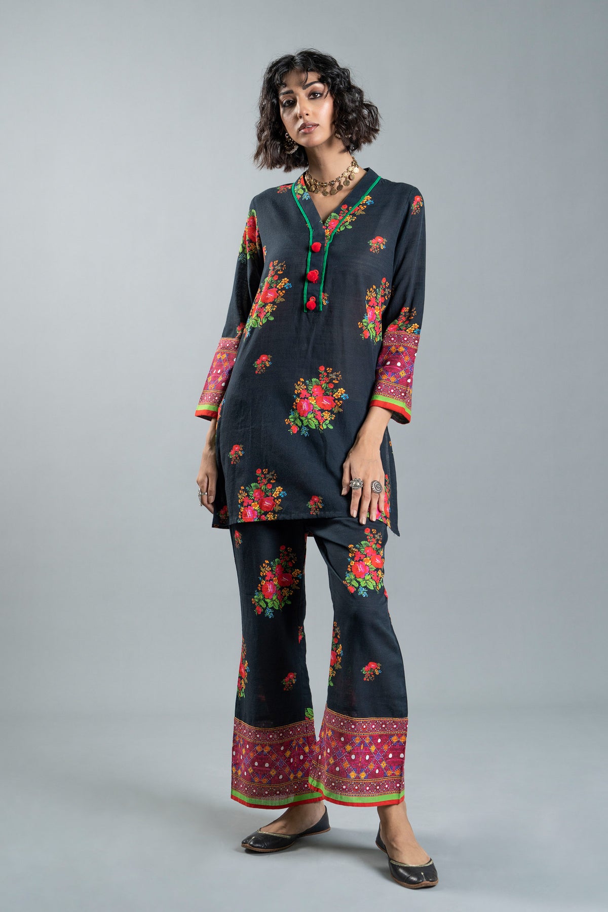 2 Piece Printed Slub Khaddar Suit (TR0904)
