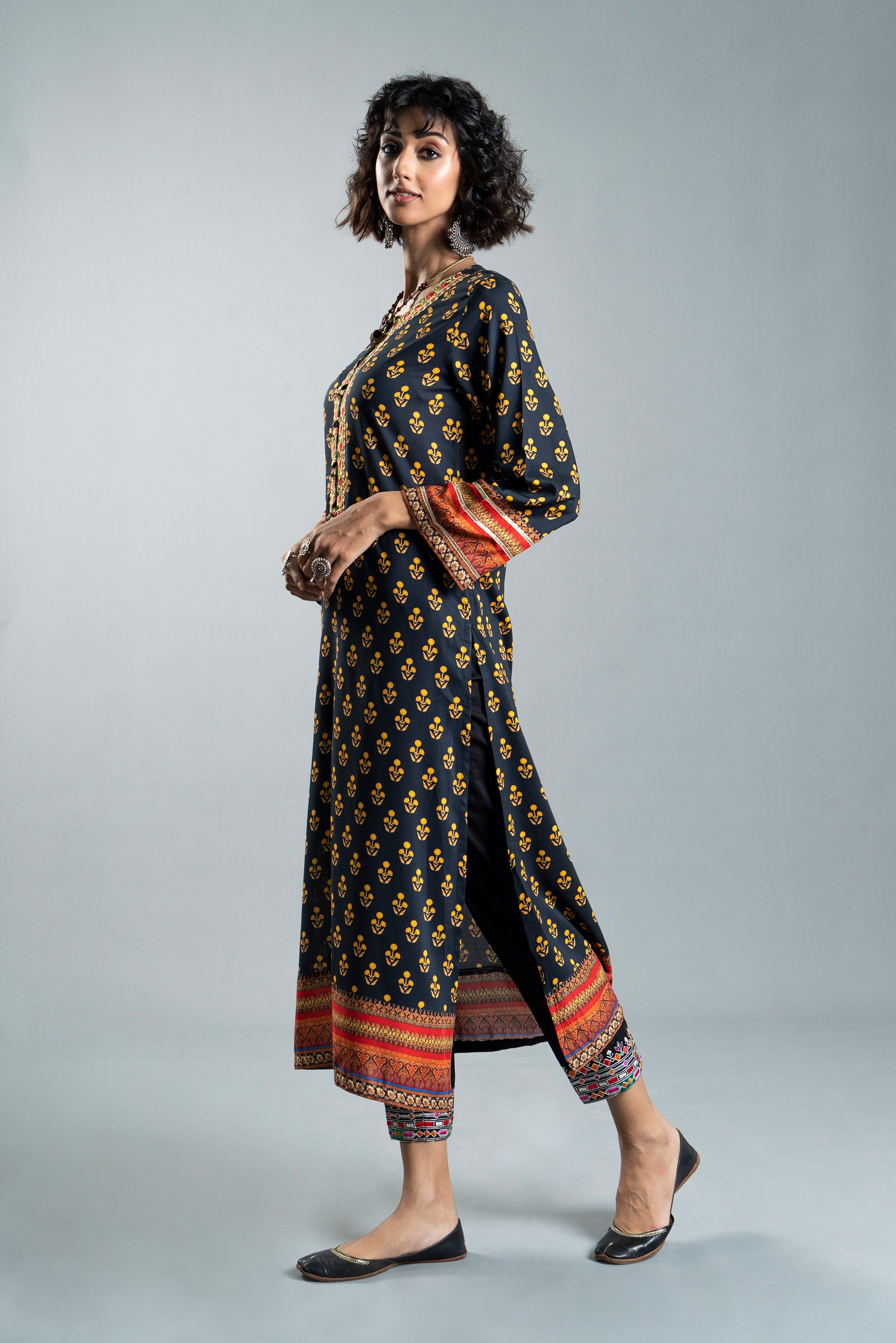 Printed Linen Frock (TR0930)