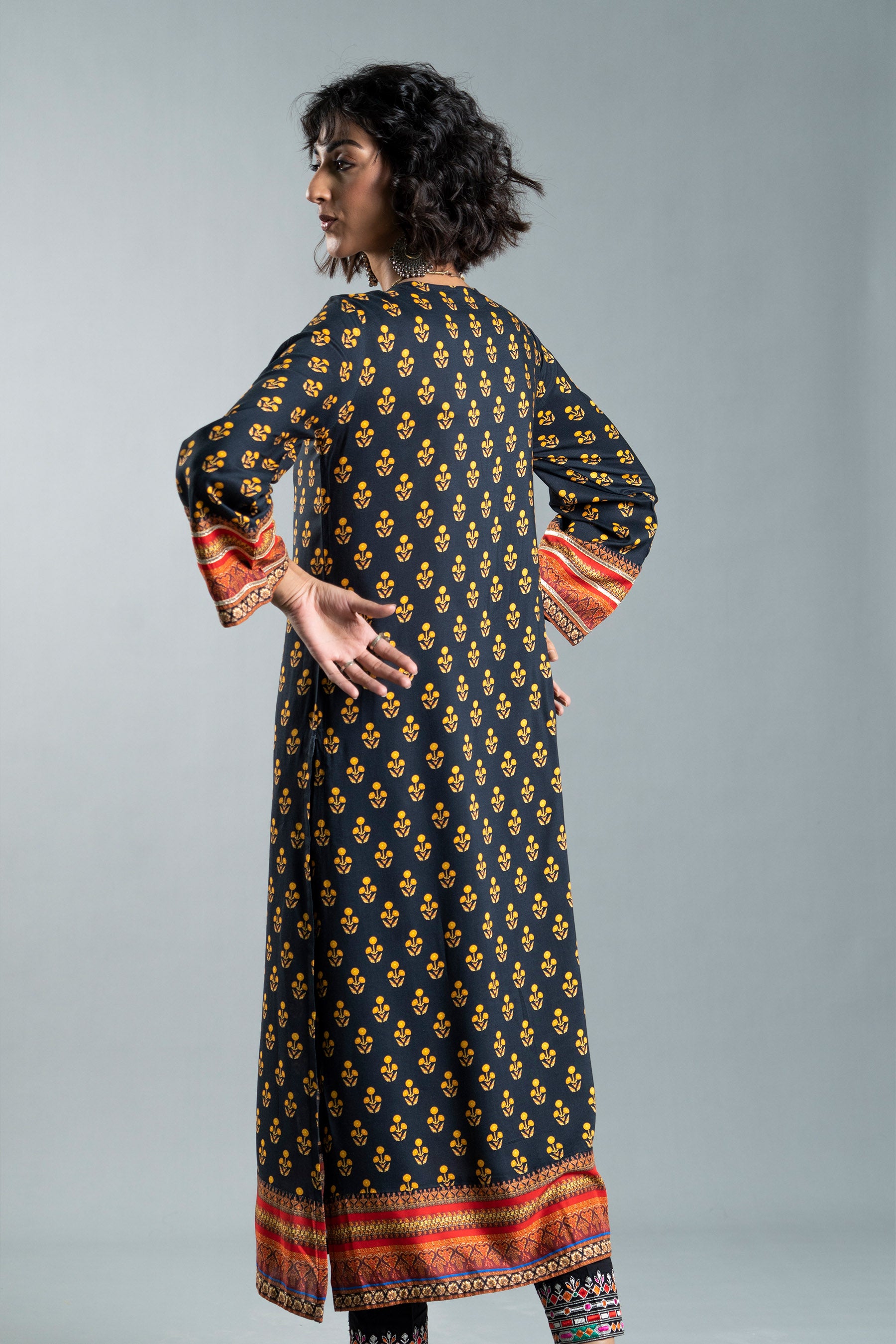 Printed Linen Frock (TR0930)