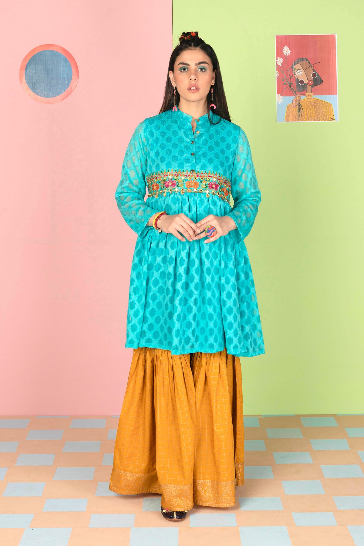 1 Piece Net Jacquard Top (FR0480)