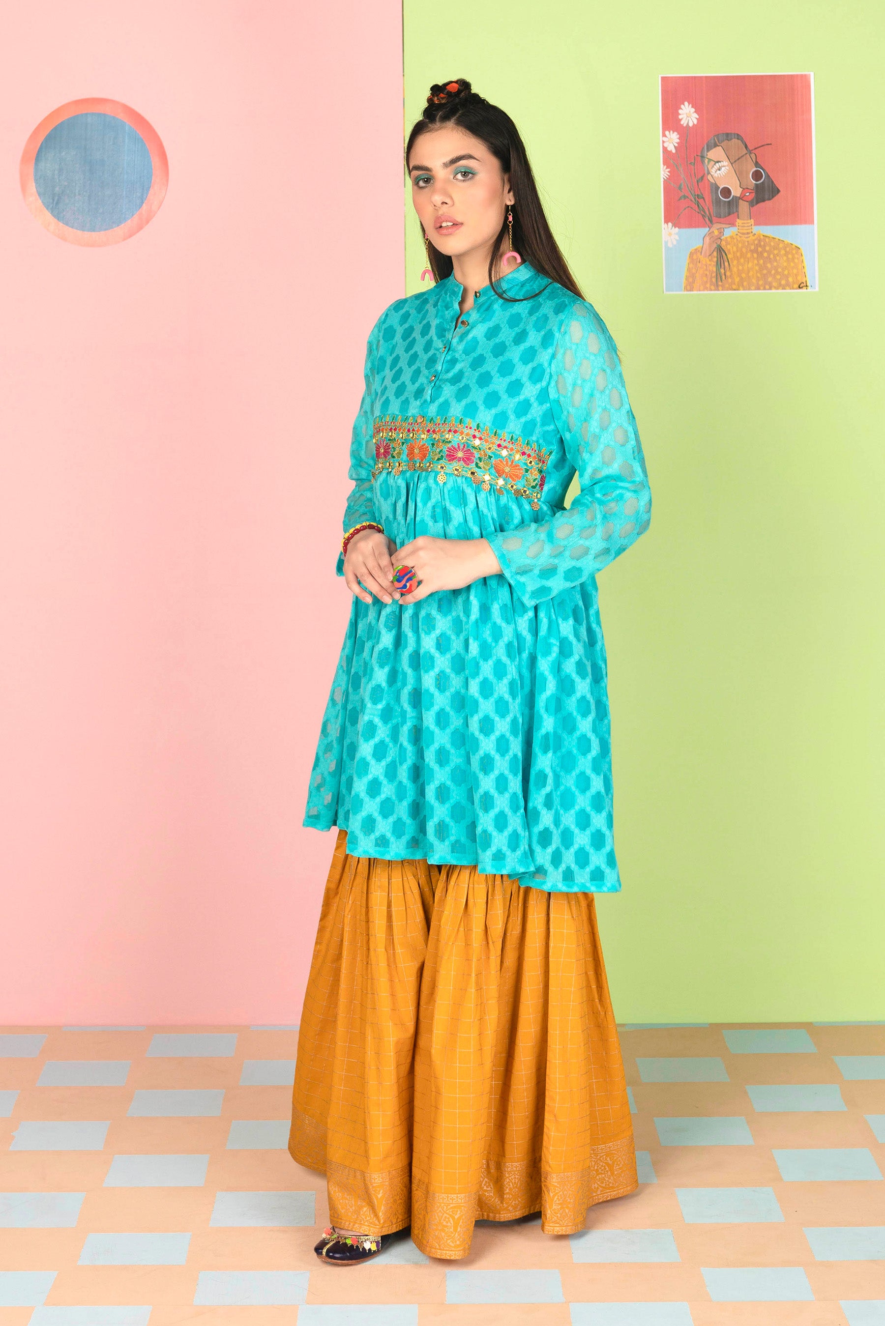 1 Piece Net Jacquard Top (FR0480)