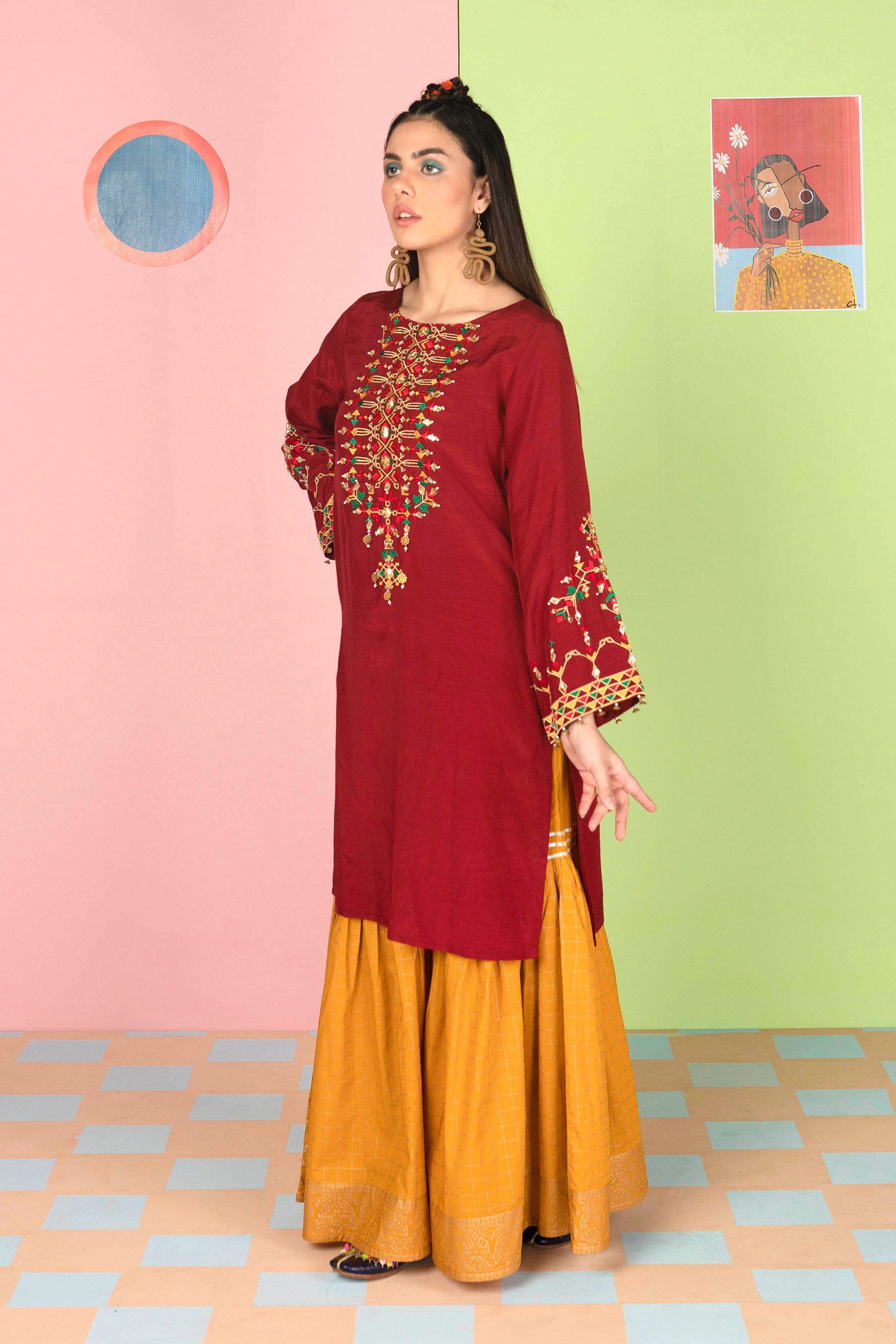 1 Piece Raw Silk Top (FR0481)