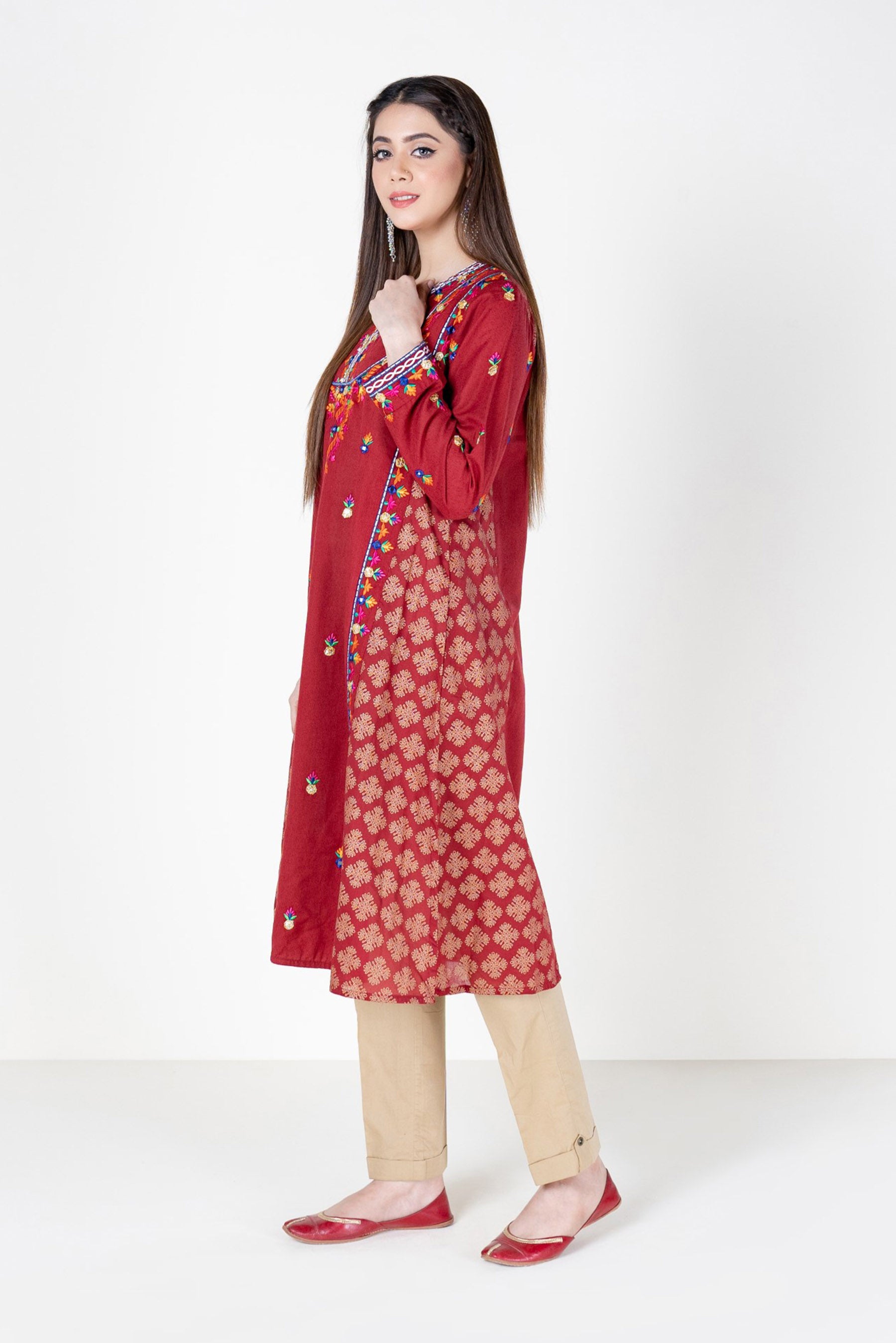 1 Piece Lawn Karandi Frock (CR2559)