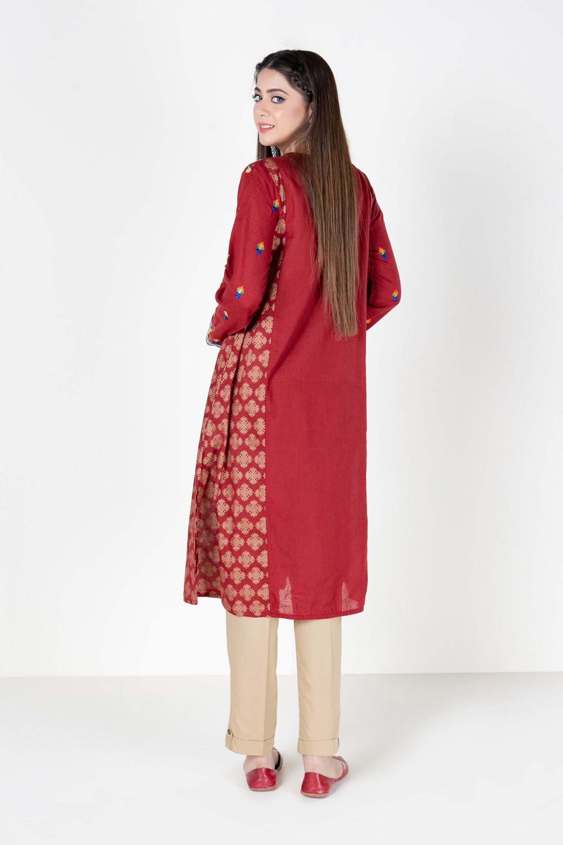 1 Piece Lawn Karandi Frock (CR2559)