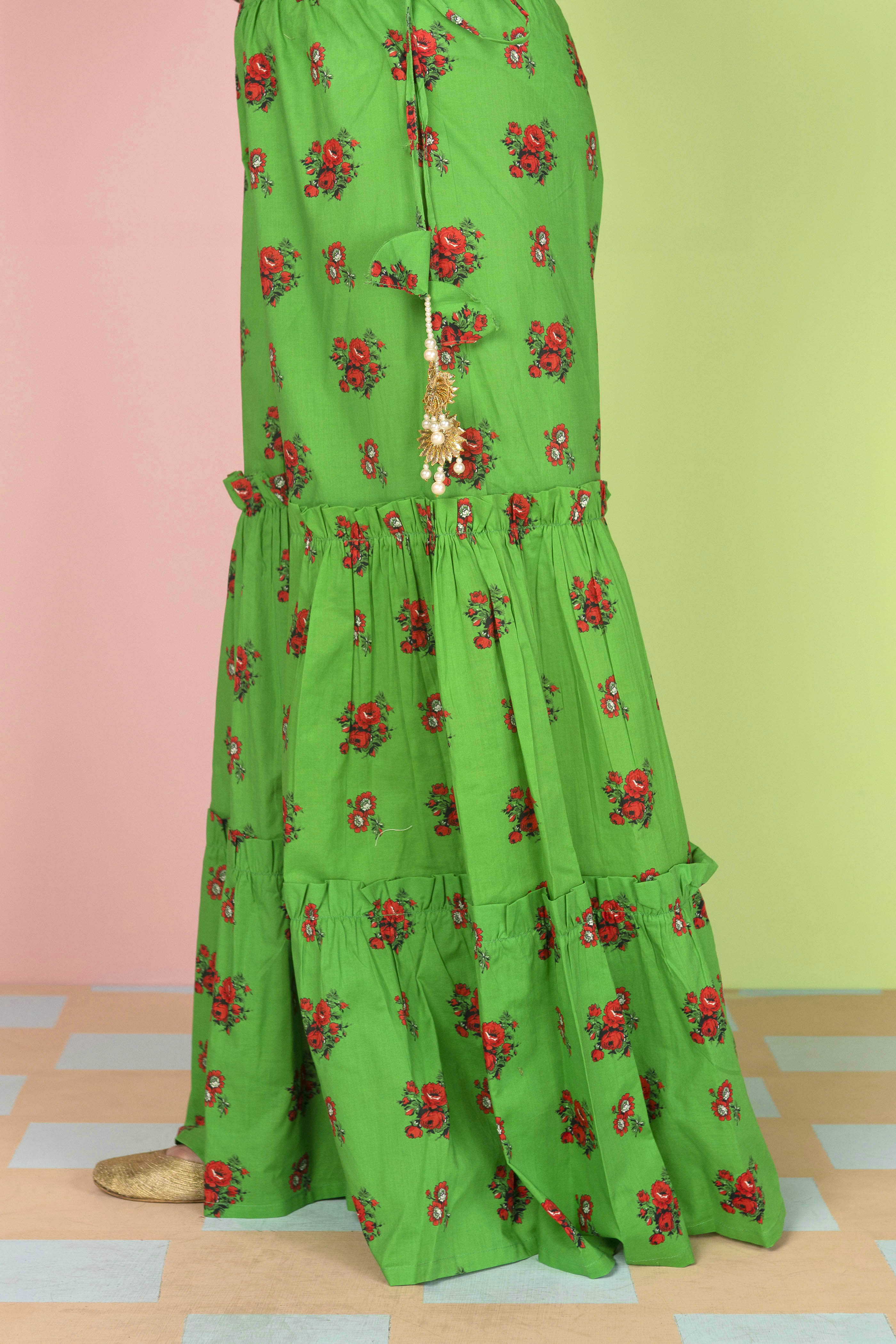 1 Piece Printed Cambric Gharara (CZ2259)