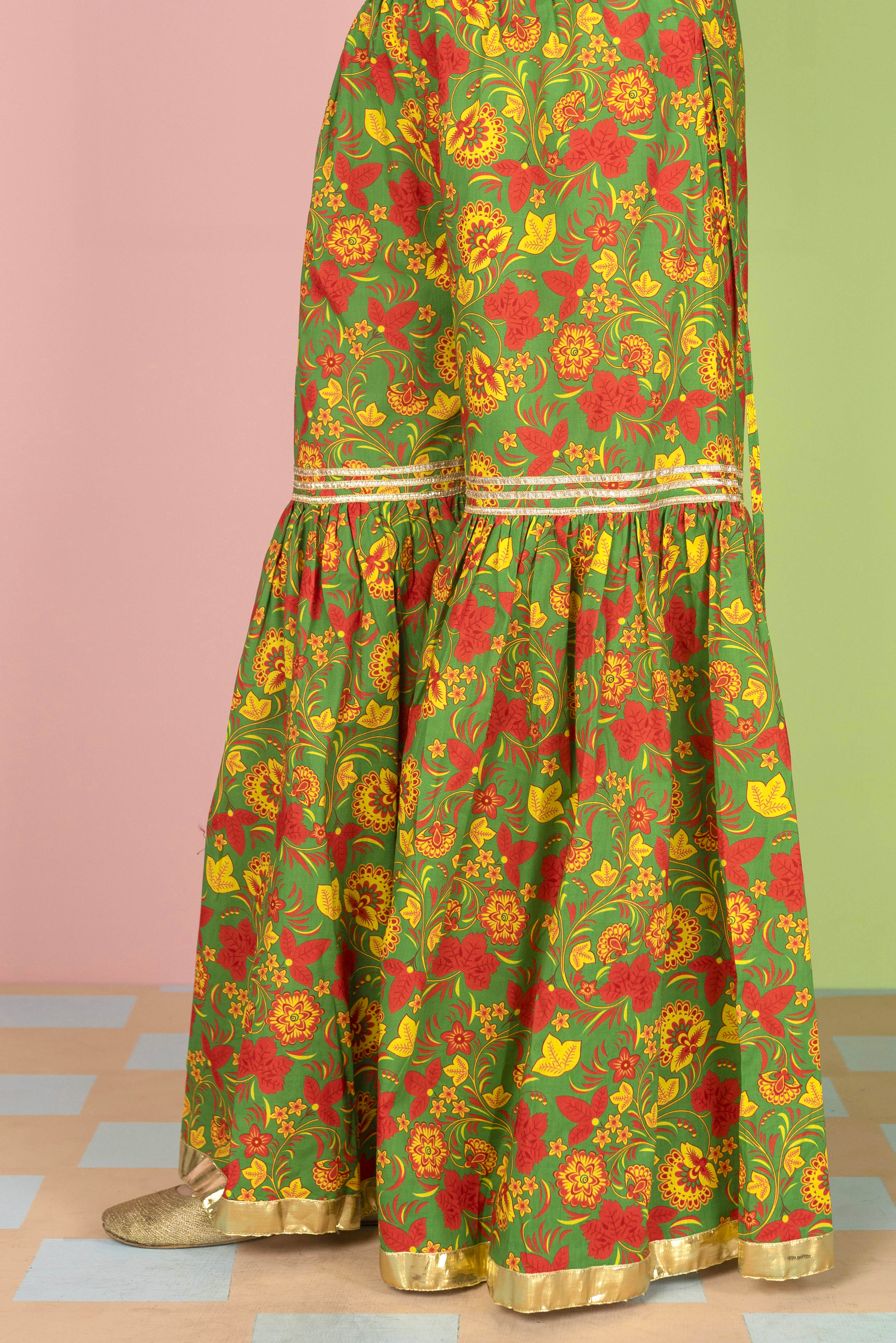 1 Piece Printed Cambric Gharara (CZ2223)