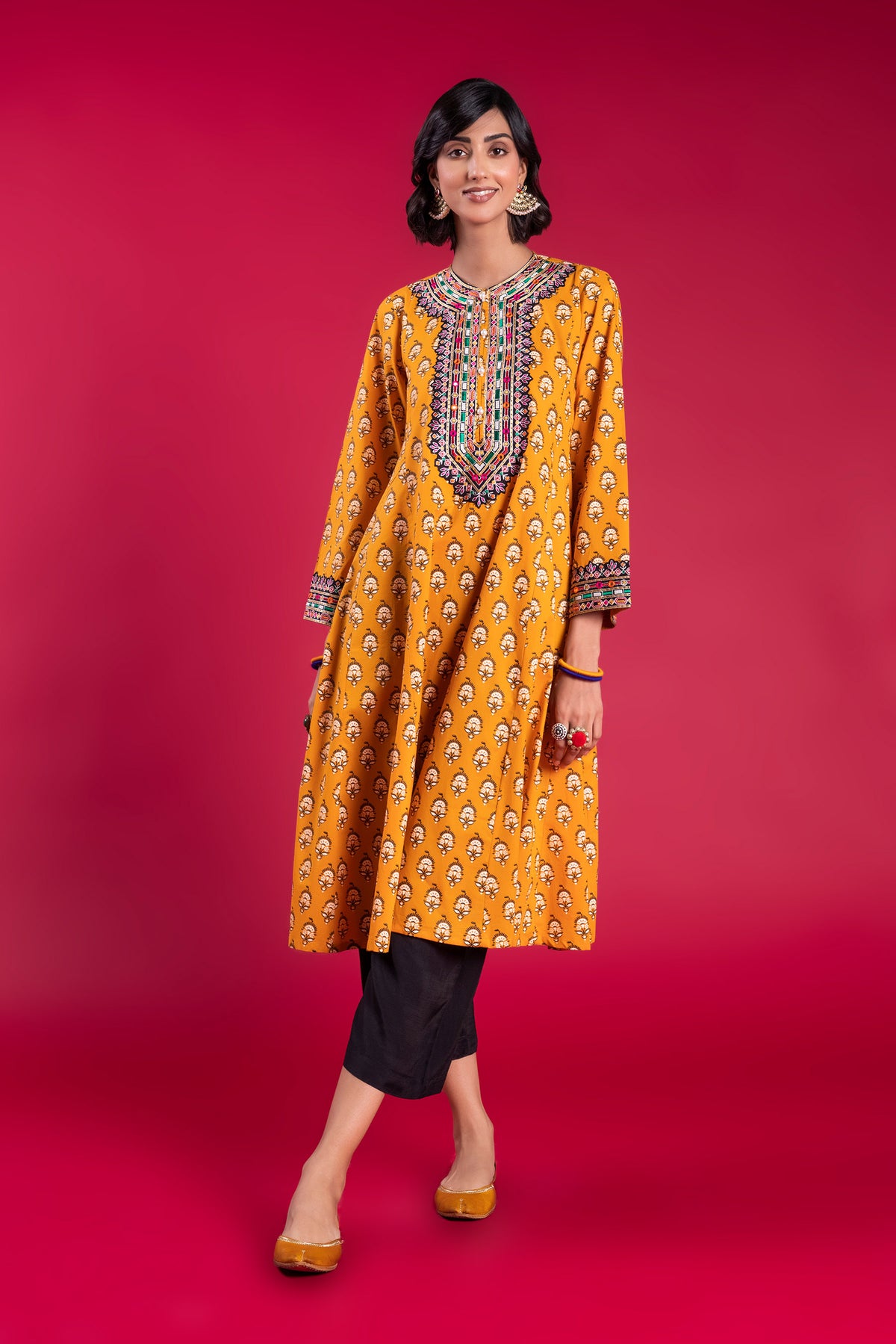 1 Piece Printed Cambric Frock (CR3095)
