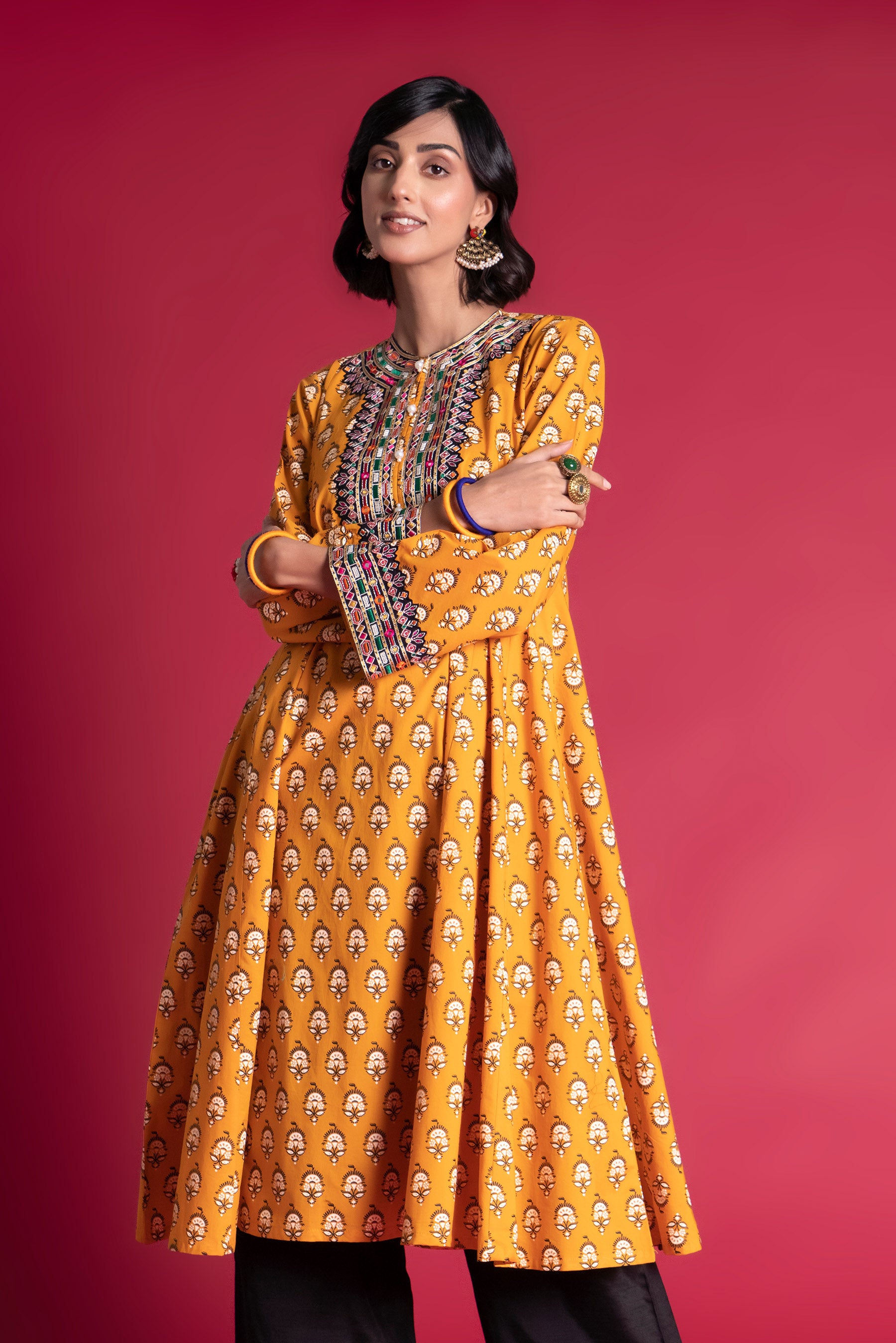 1 Piece Printed Cambric Frock (CR3095)