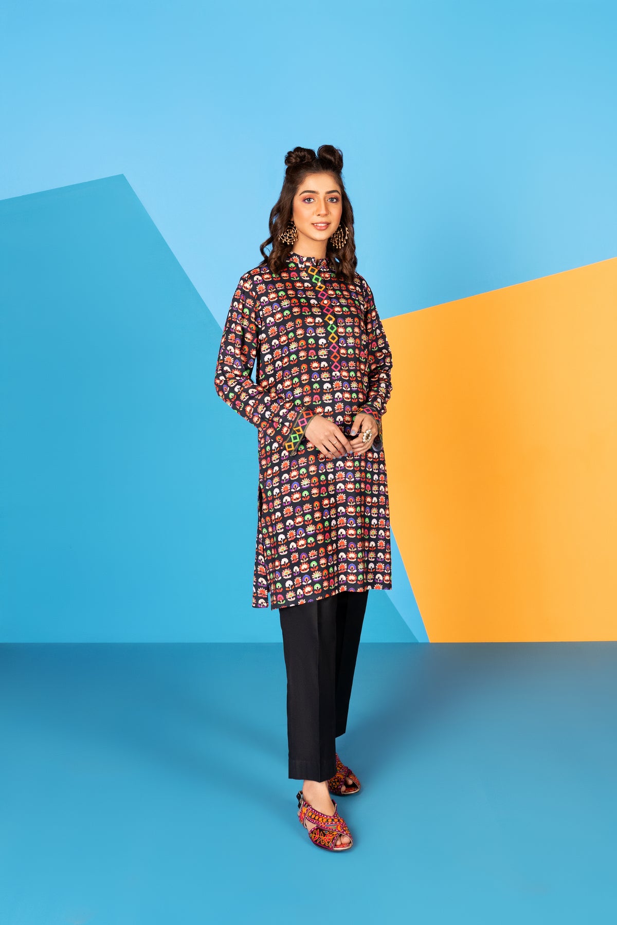 1 Piece Printed Linen Frock (TR0585)