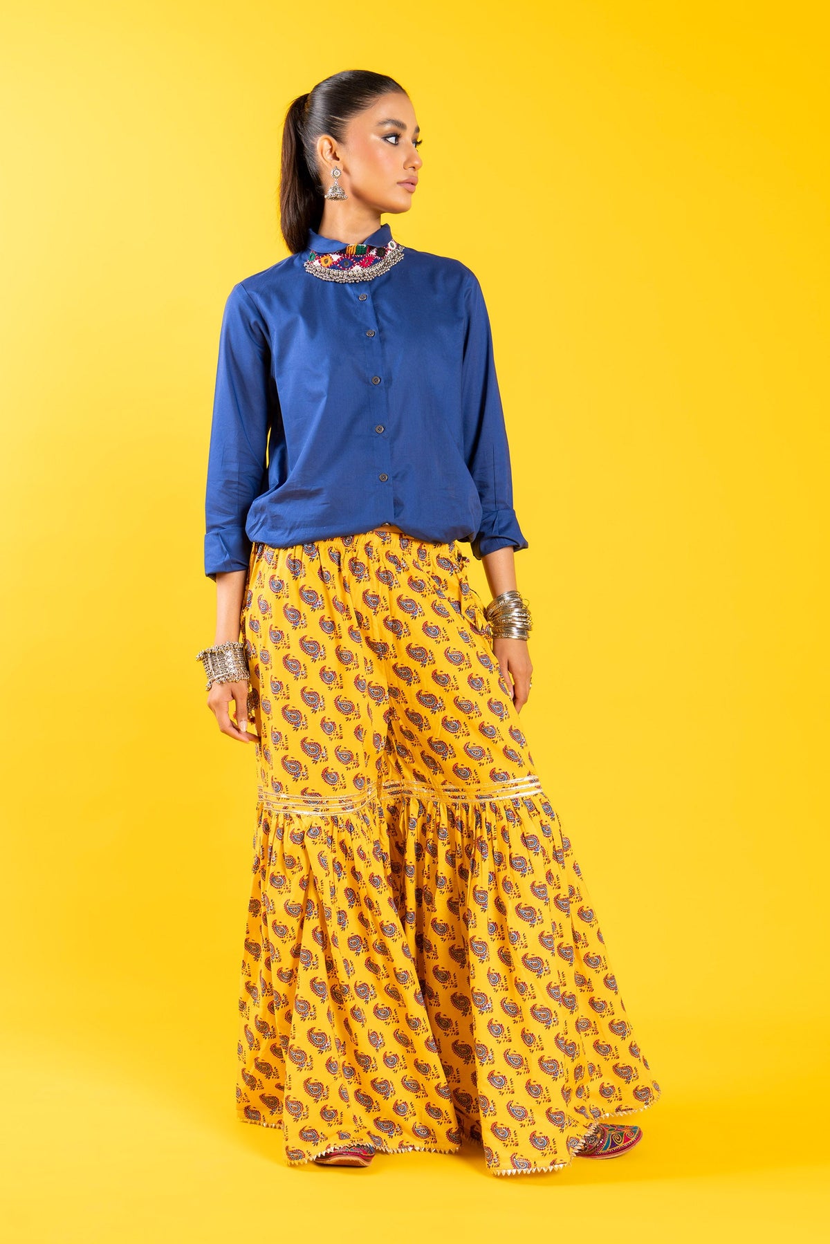 1 Piece Printed Cambric Gharara (CZ2685)