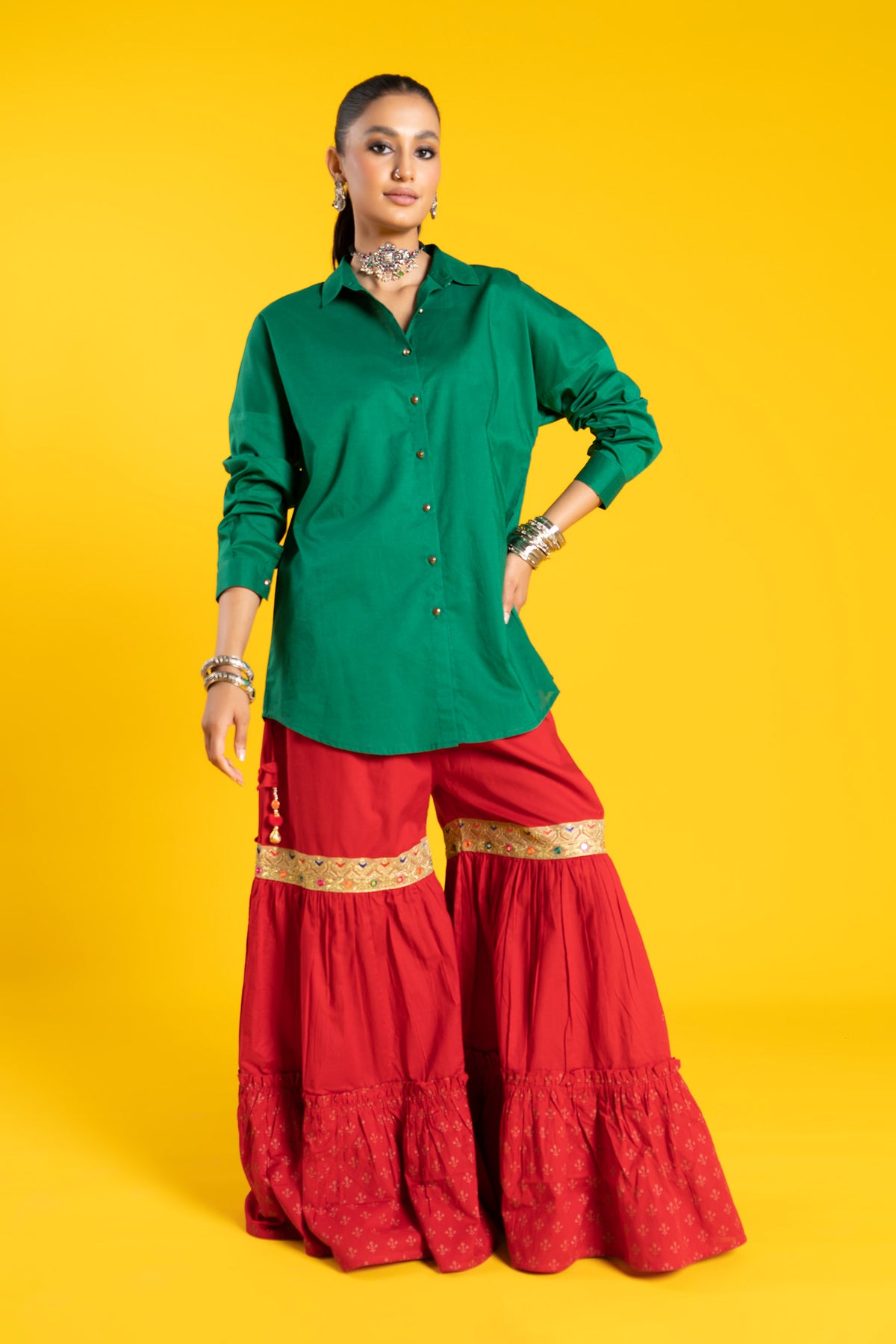 Printed Cambric Gharara (CZ2860)