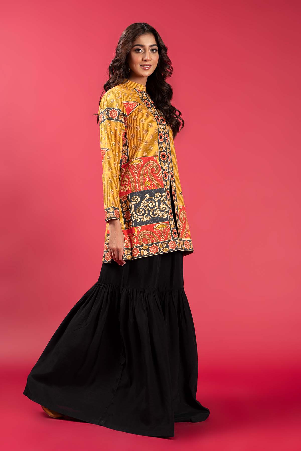 Printed Slub Khaddar Shrug (TR0933)