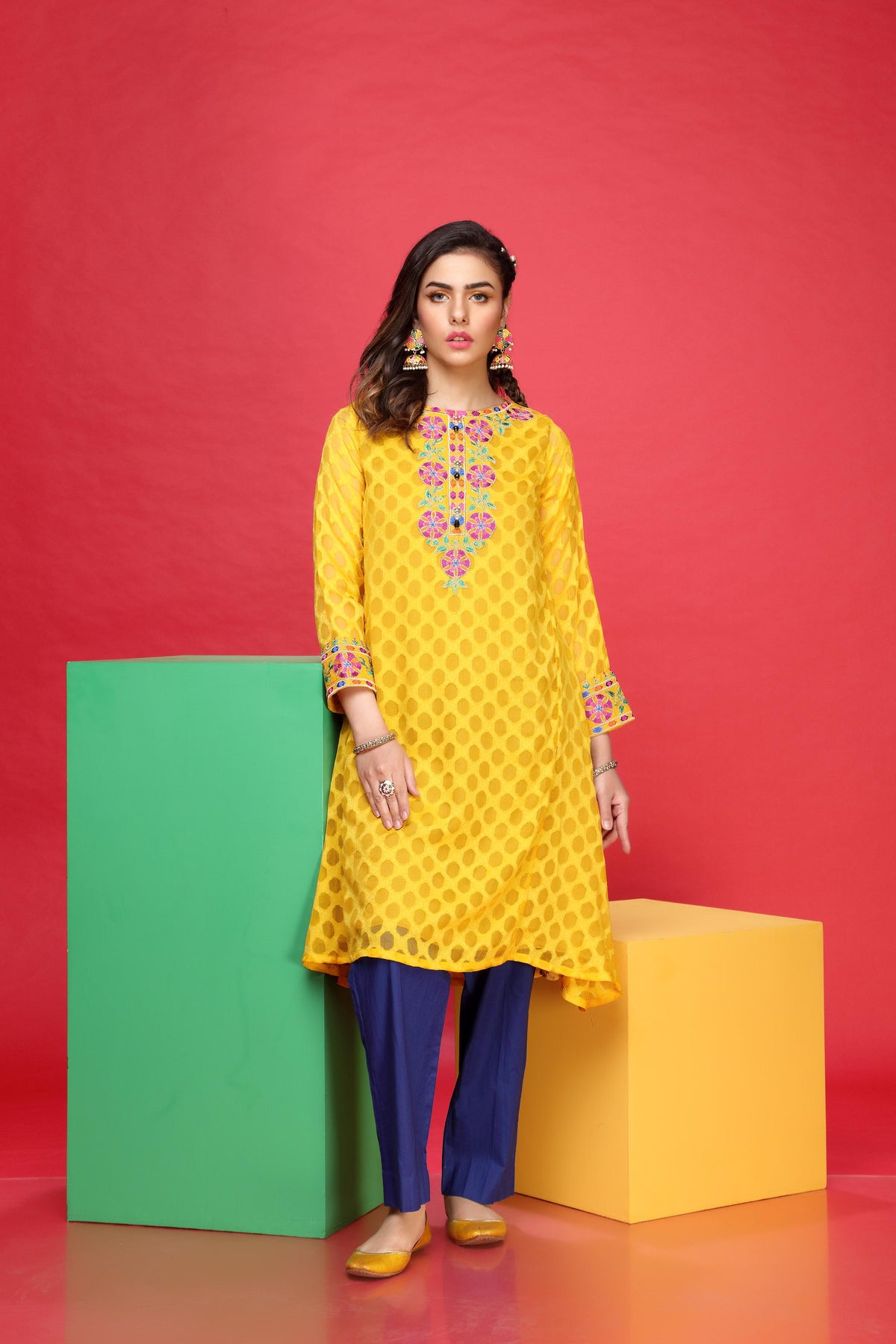 1 Piece Jacquard Frock (FR0476)