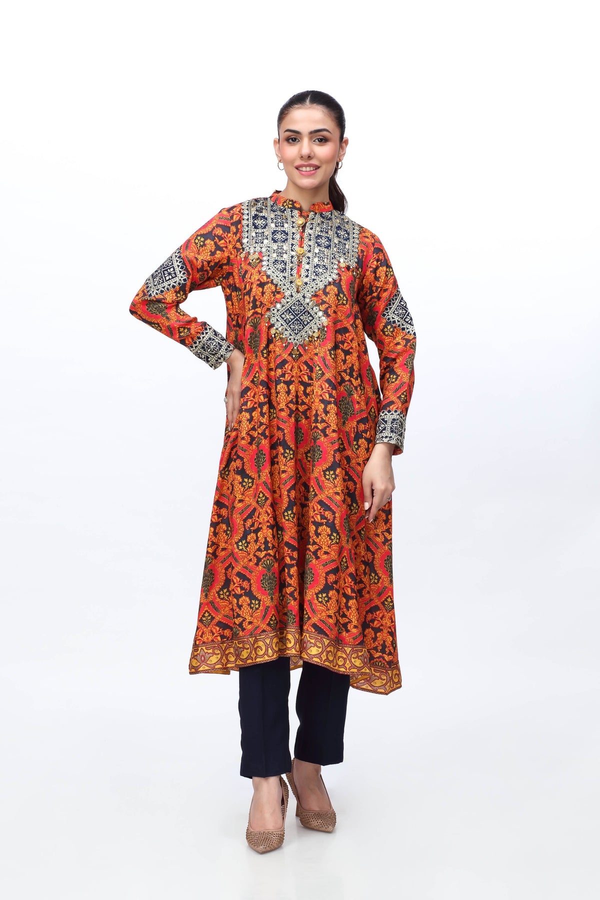 1 Piece Raw Silk Frock (FR0878)