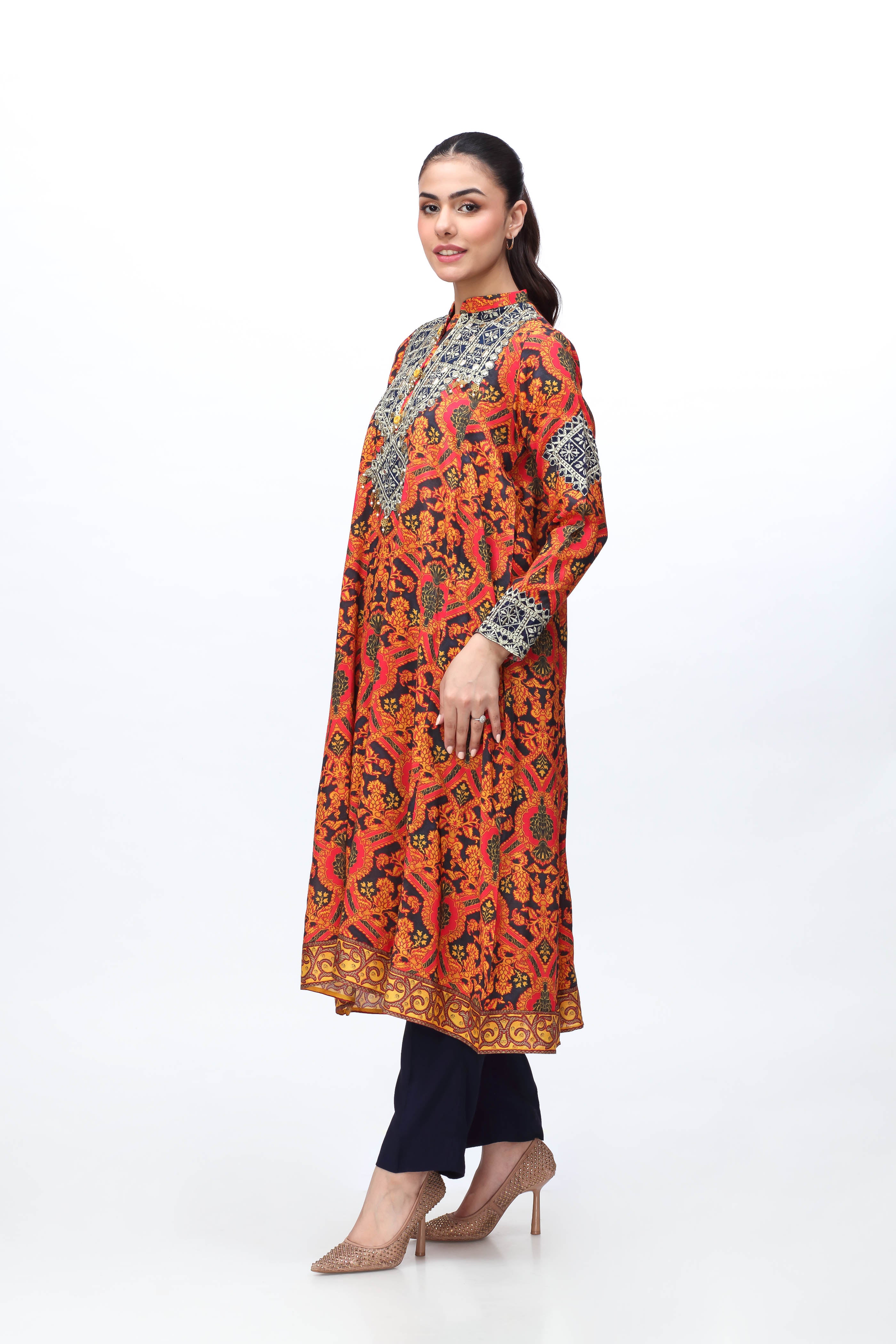 1 Piece Raw Silk Frock (FR0878)