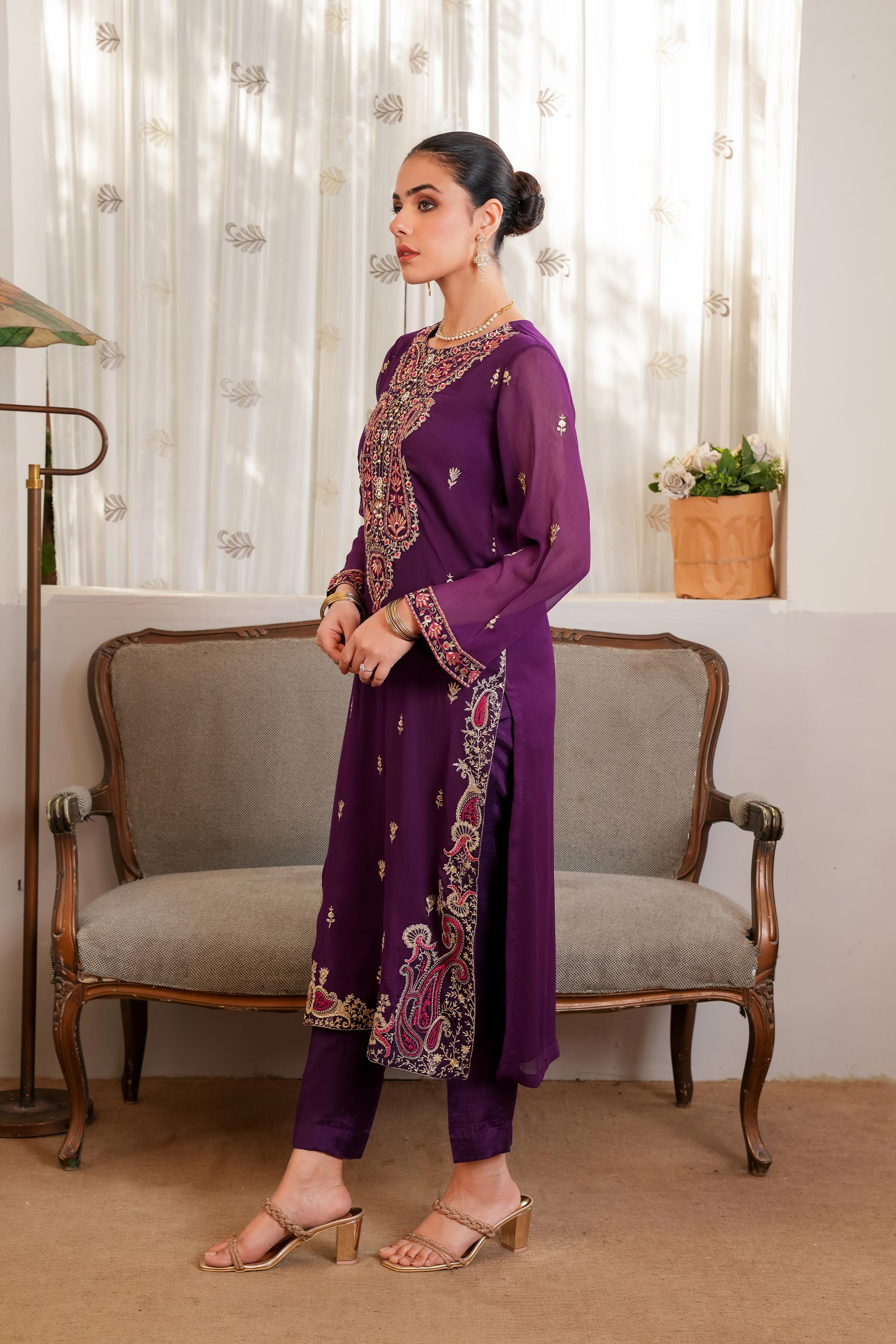 2 Piece Chiffon Suit (FR0991)