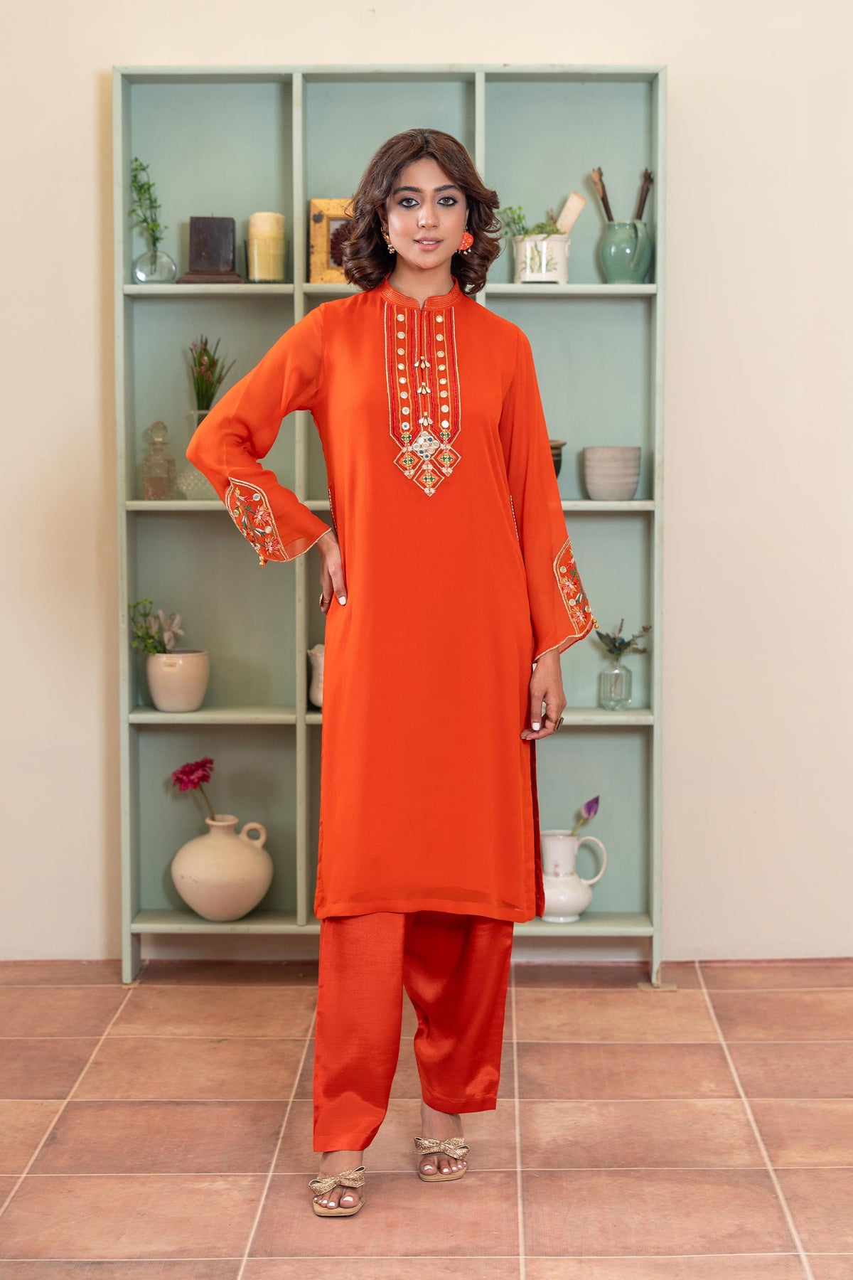 2 Piece Chiffon Suit (FR1010)