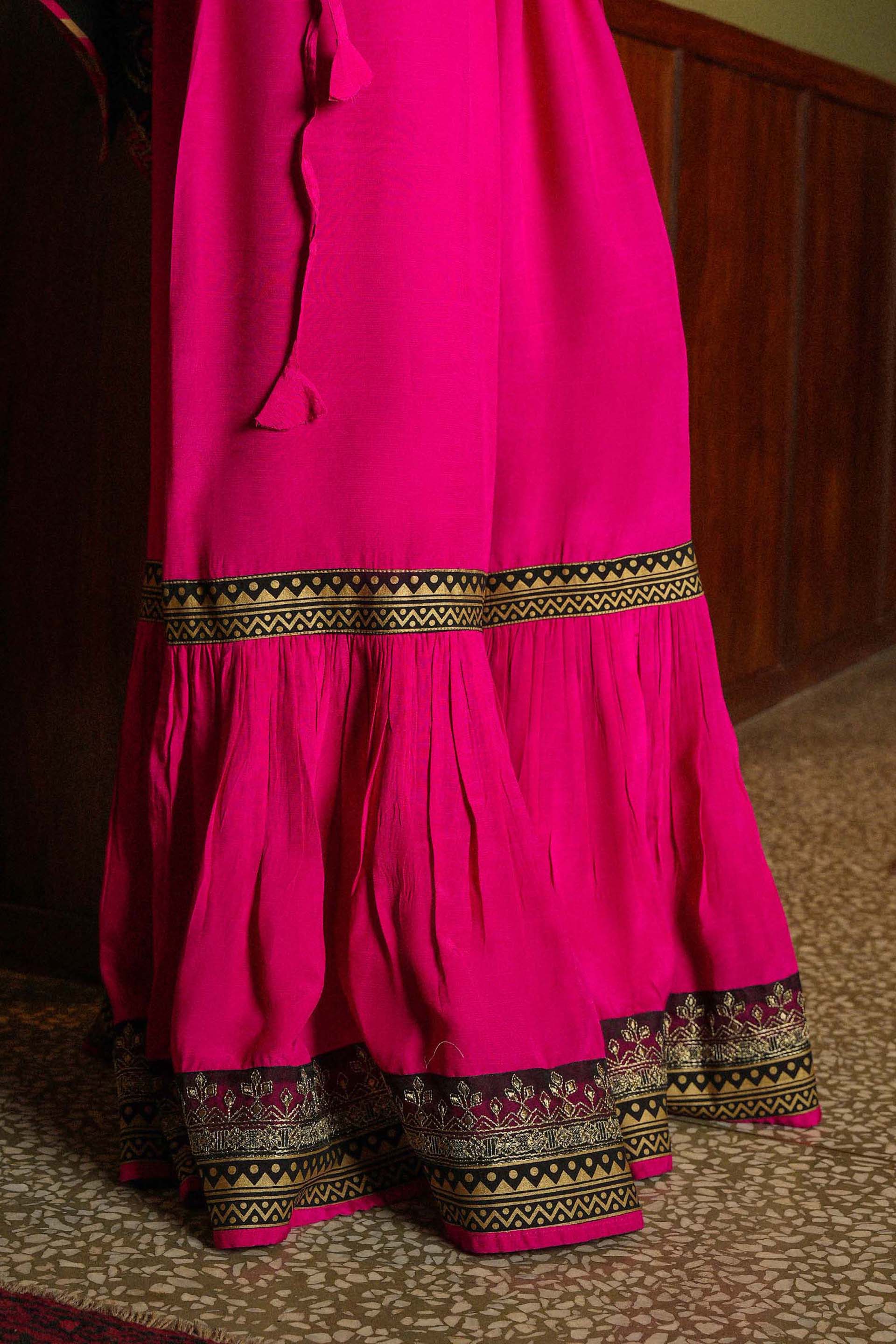 1 Piece Raw Silk Sharara (FZ0799)