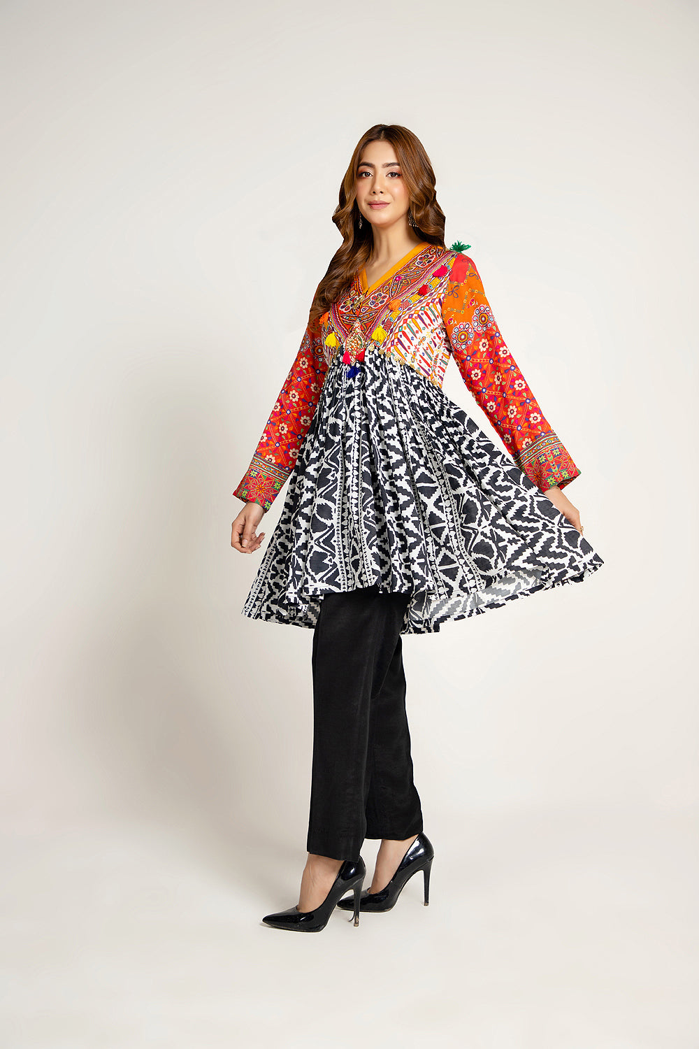 1 Piece Raw Silk Frock (TR1011)