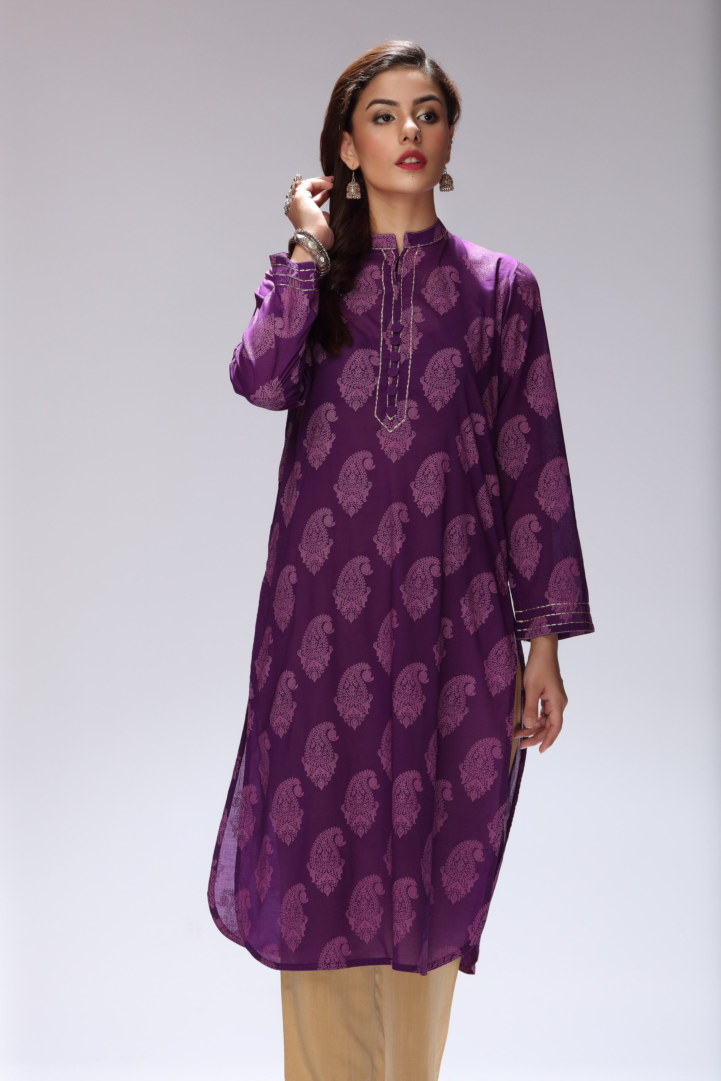 1 Piece Printed Lawn Top (NR0386)