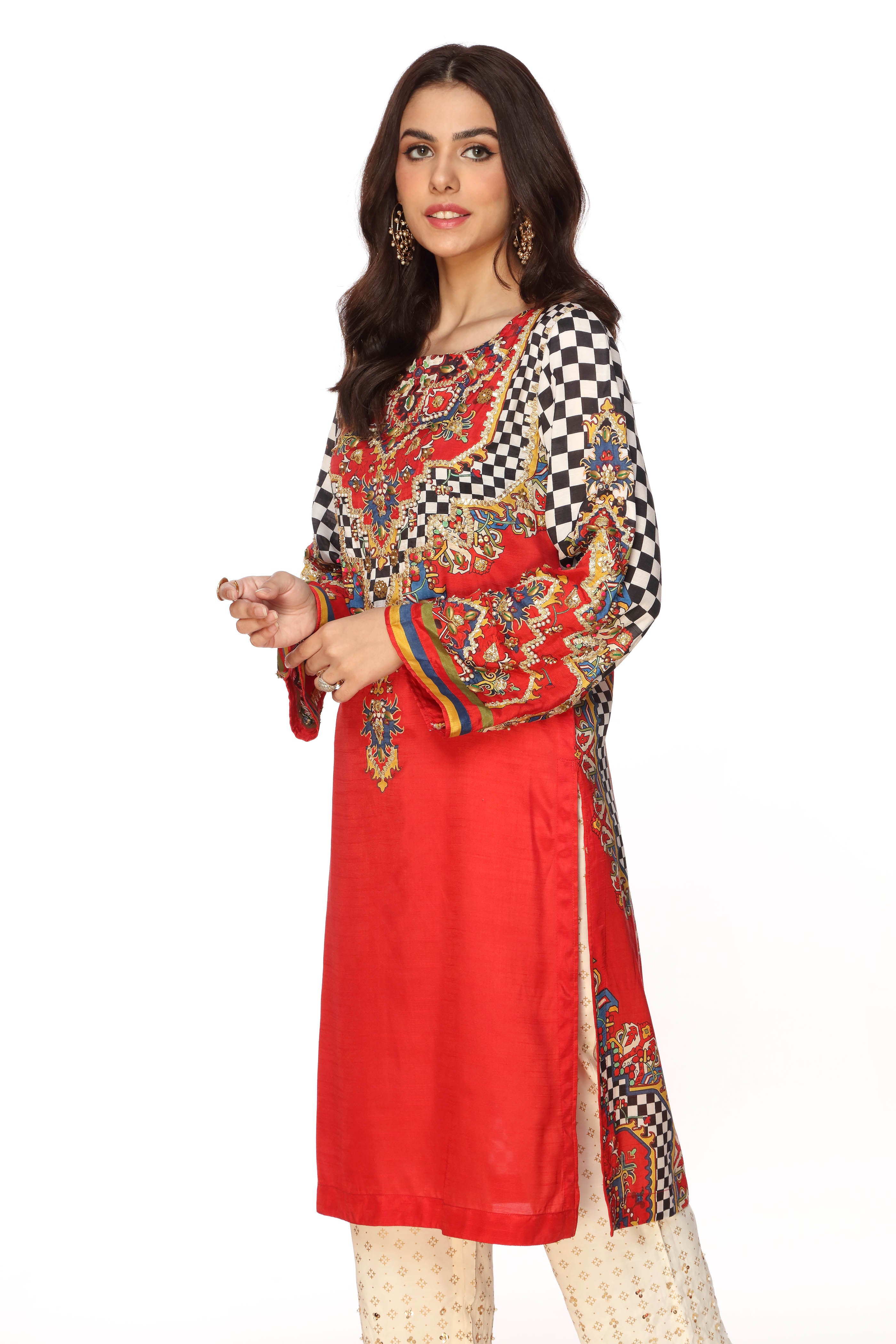 1 Piece Raw Silk Top (FR0705)