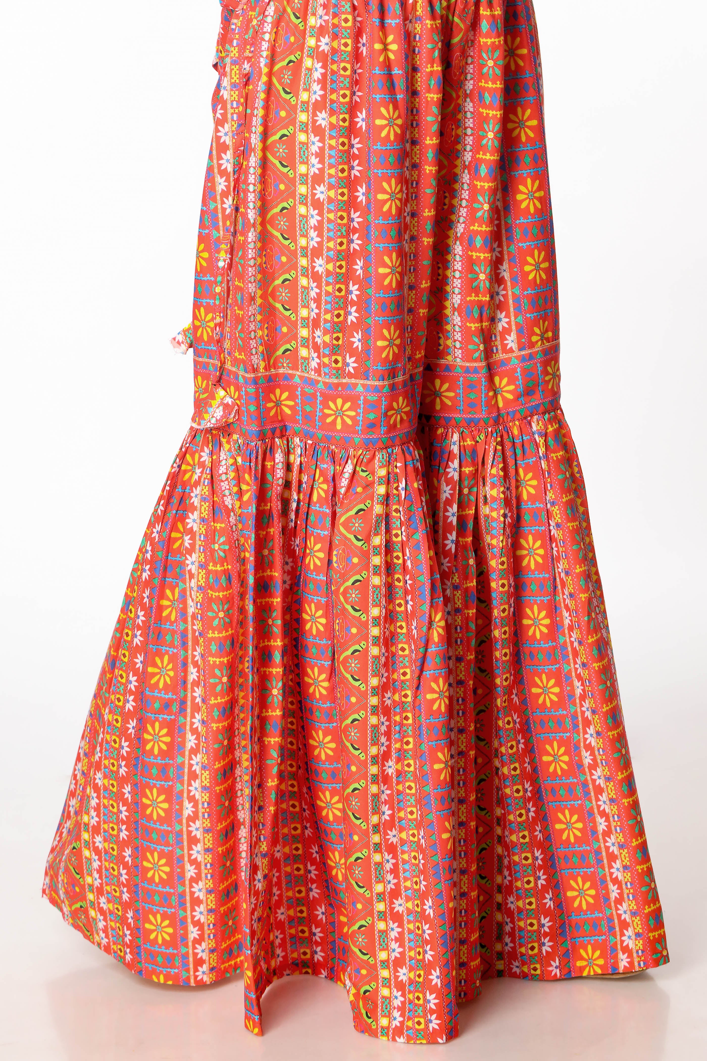 1 Piece Printed Cambric Gharara (CZ2545)