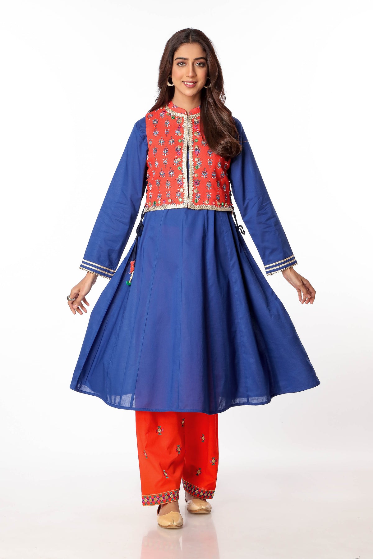 2 Piece Slub Khaddar Frock (CR2843)