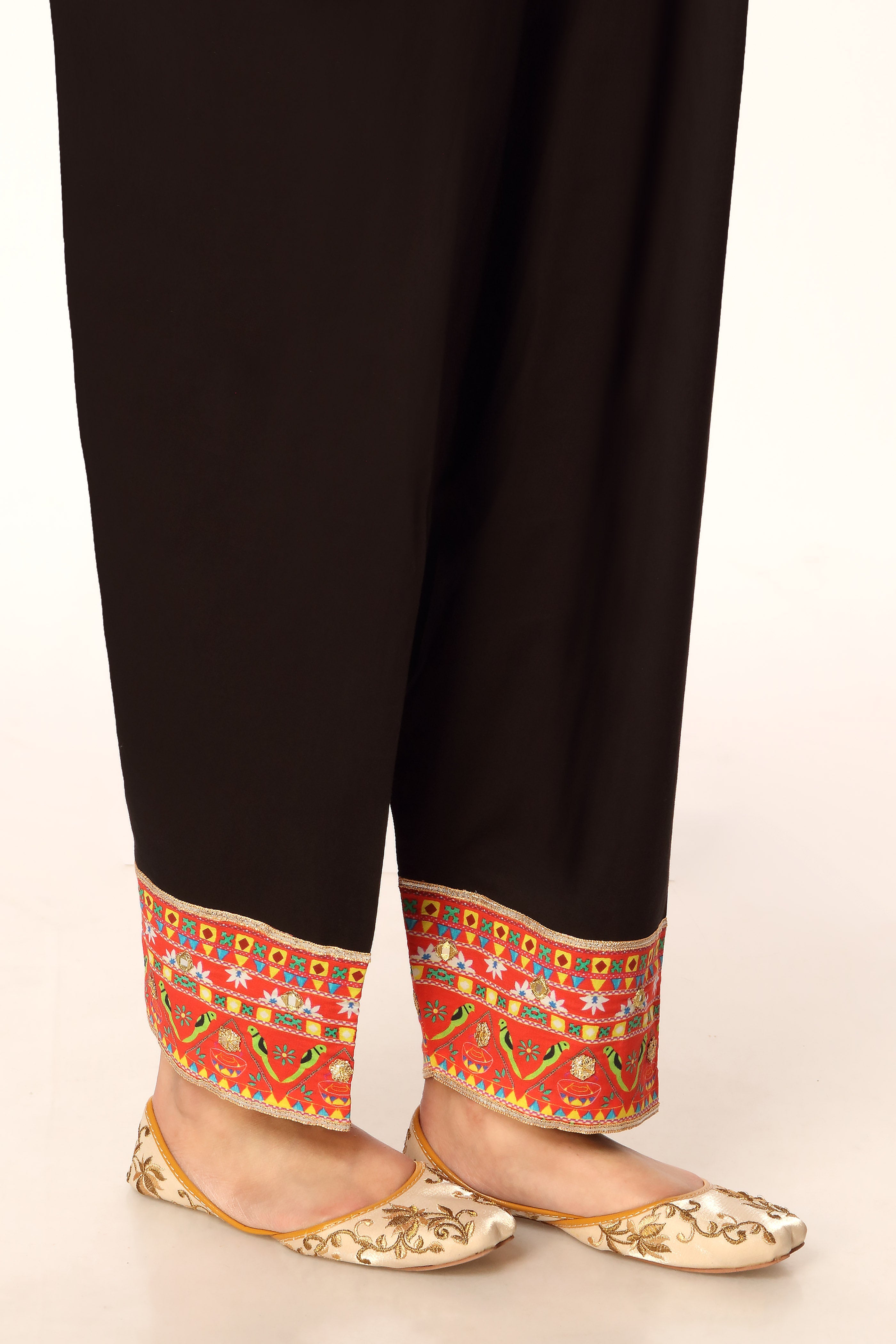 Neon Parrot in Black coloured Printed Lawn fabric 3