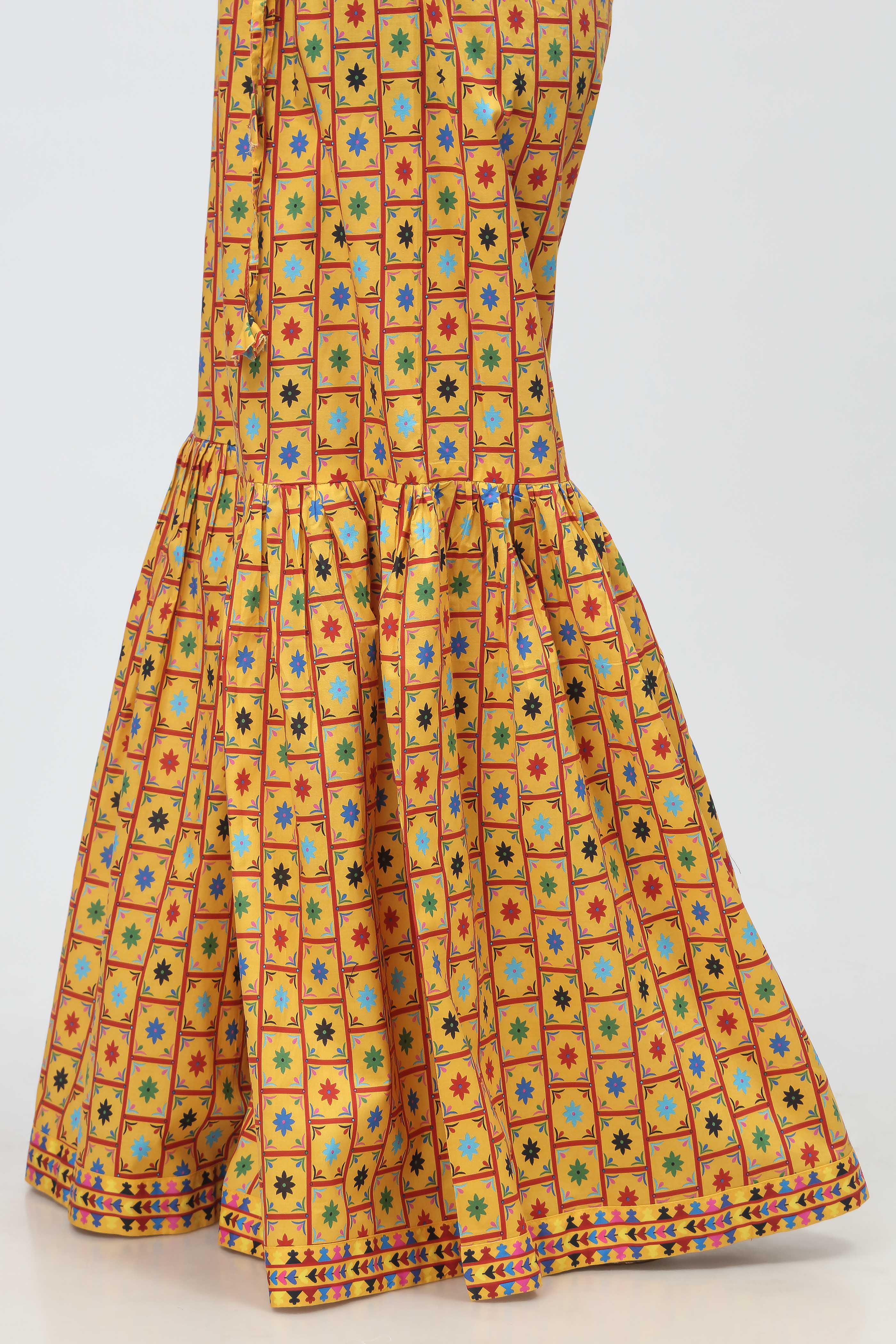 1 Piece Printed Cambric Gharara (CZ2895)